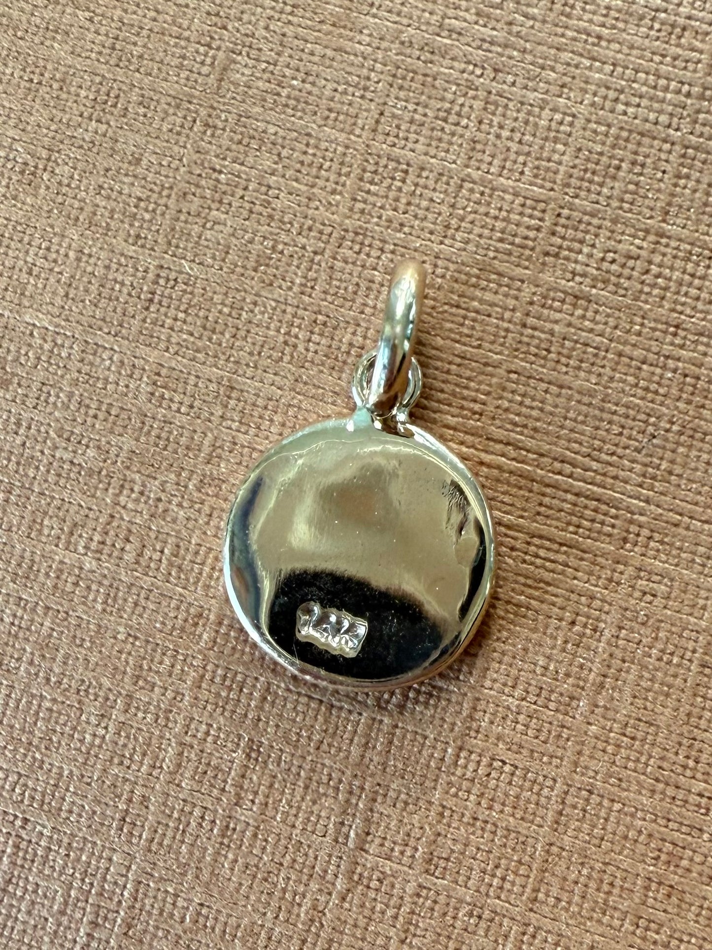 14K Solid Yellow Gold Nugget “Infinity” Mini Pendant, Tiny Charm