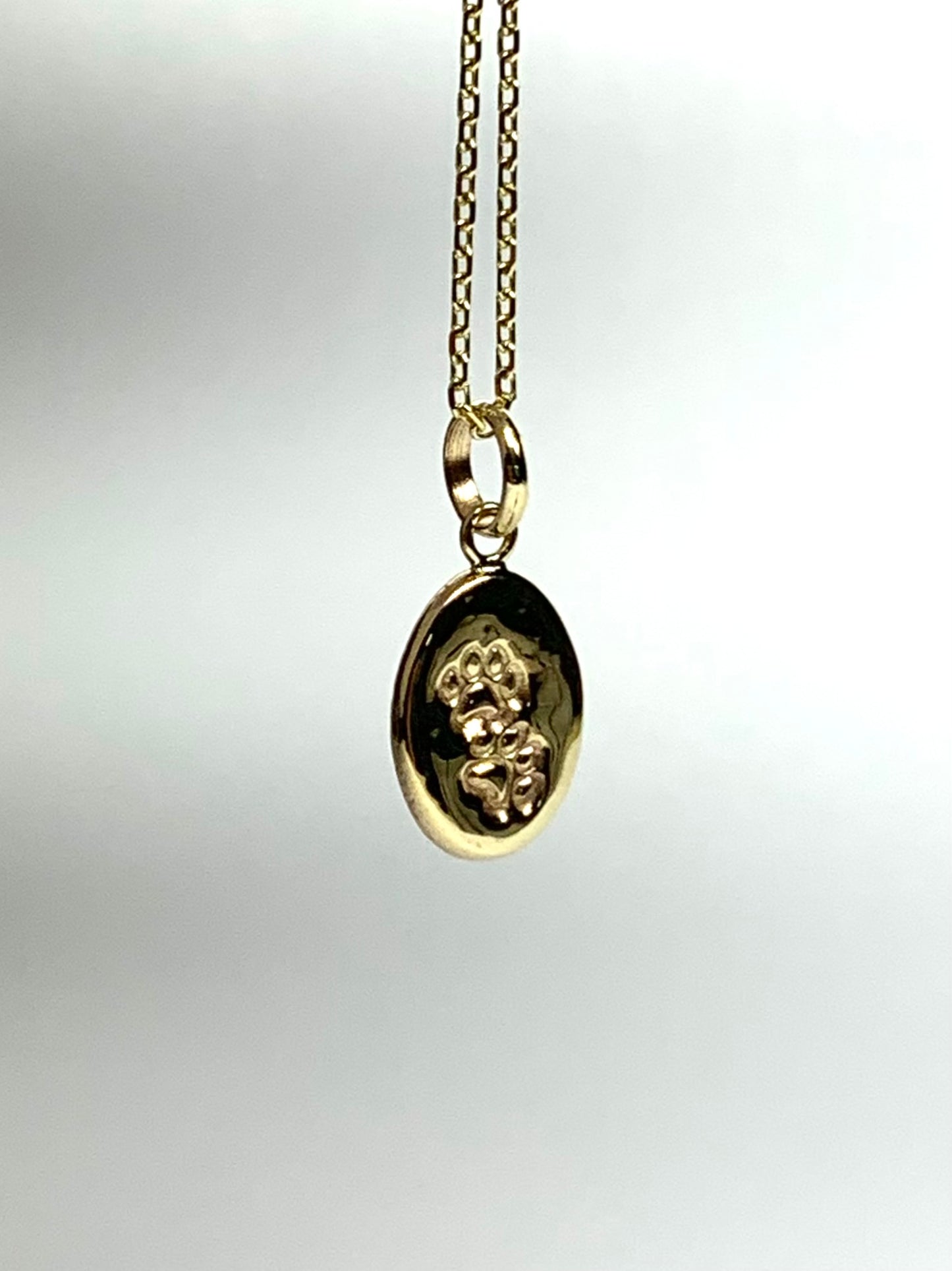 10k Solid Yellow Gold Nugget “Paws” Mini Pendant, Tiny Charm