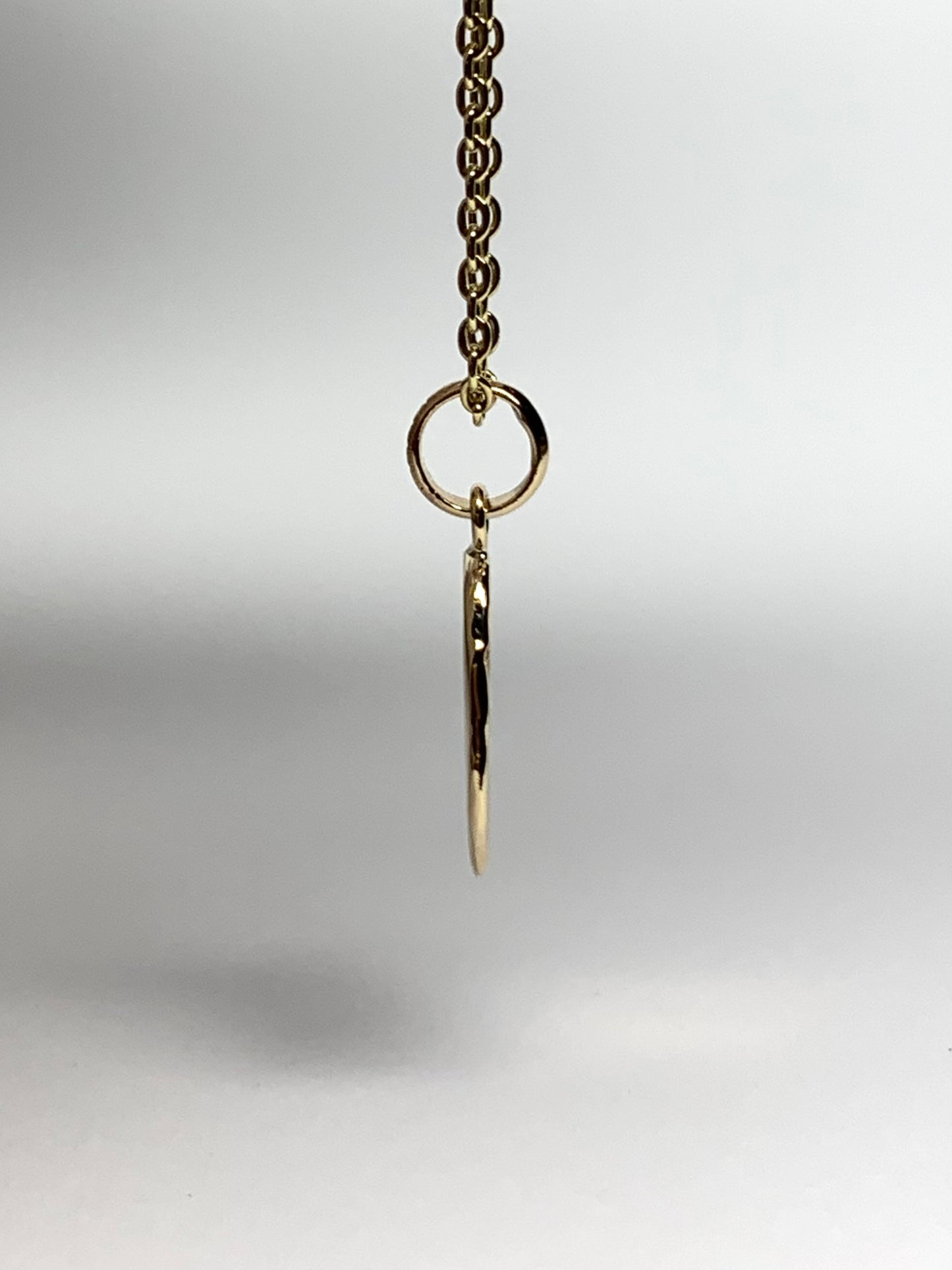 14k Solid Yellow Gold Nugget Mini Pendant “Snake”, Tiny Charm