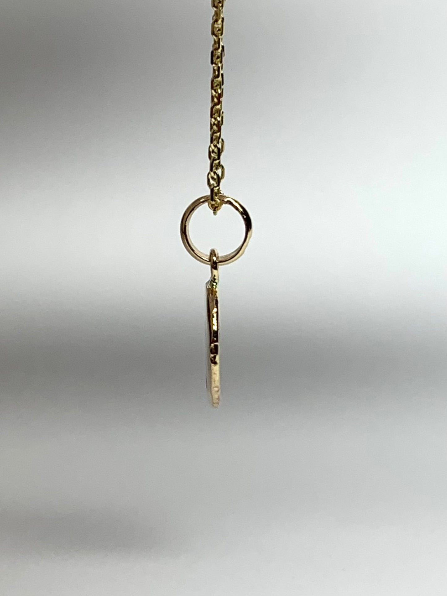 10k Solid Yellow Gold Nugget “Peace” Mini Pendant, Tiny Charm