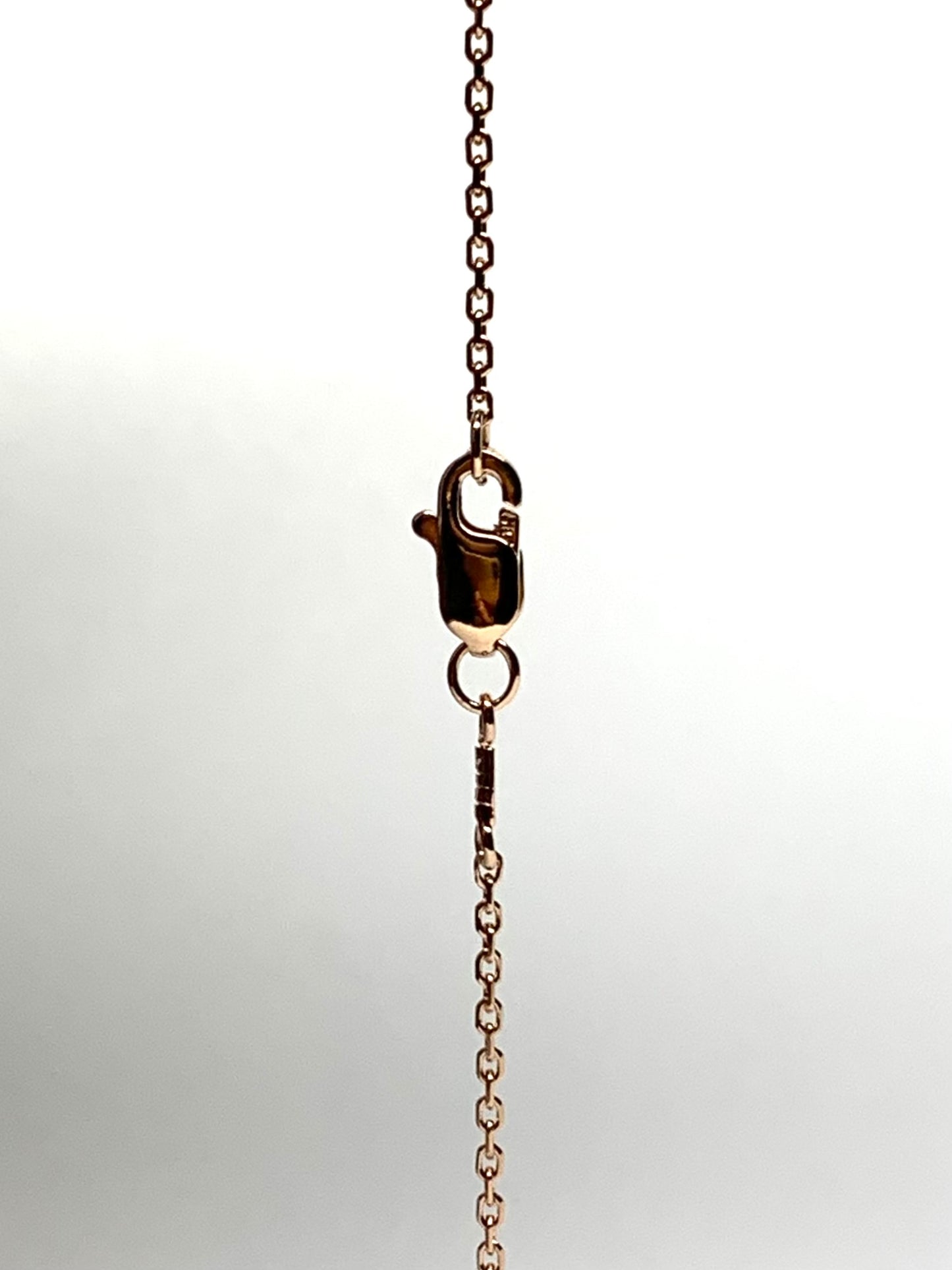 14k Solid Rose Pink Gold Chain, Pendant Chain, Cable Style 18”