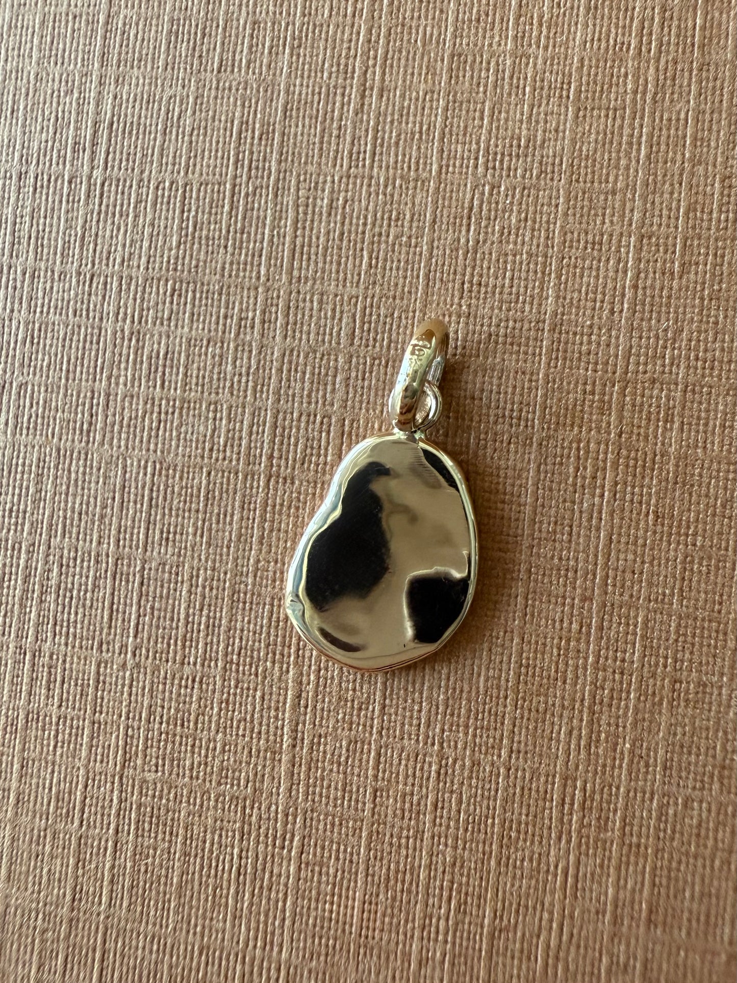 10k Solid Yellow Gold Plain Nugget Mini Pendant, Tiny Charm