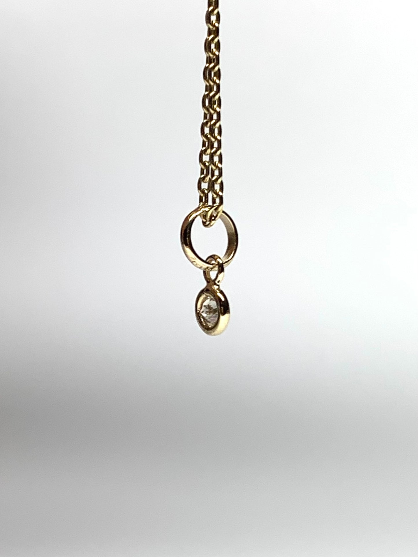14k Solid Yellow Gold, Natural White Diamond Tiny Charm, 0.05 ct, Accent Pendant