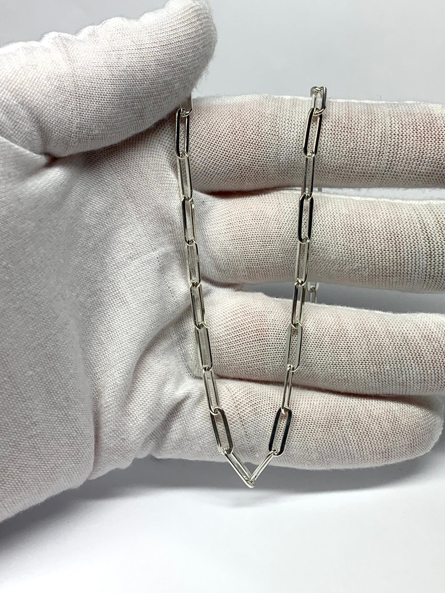 Necklace, Heavy Solid 925 Sterling Silver Paperclip Chain