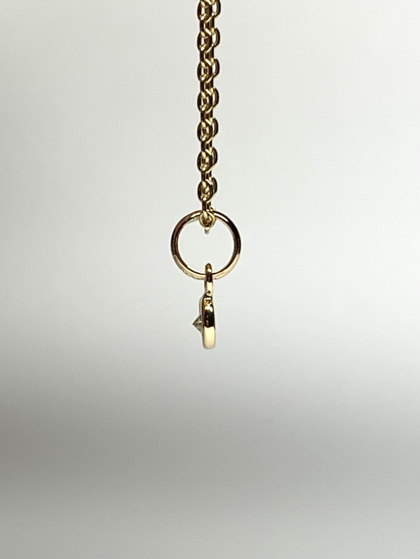 14k Solid Yellow Gold, Natural White Diamond Tiny Charm, 0.05 ct, Accent Pendant