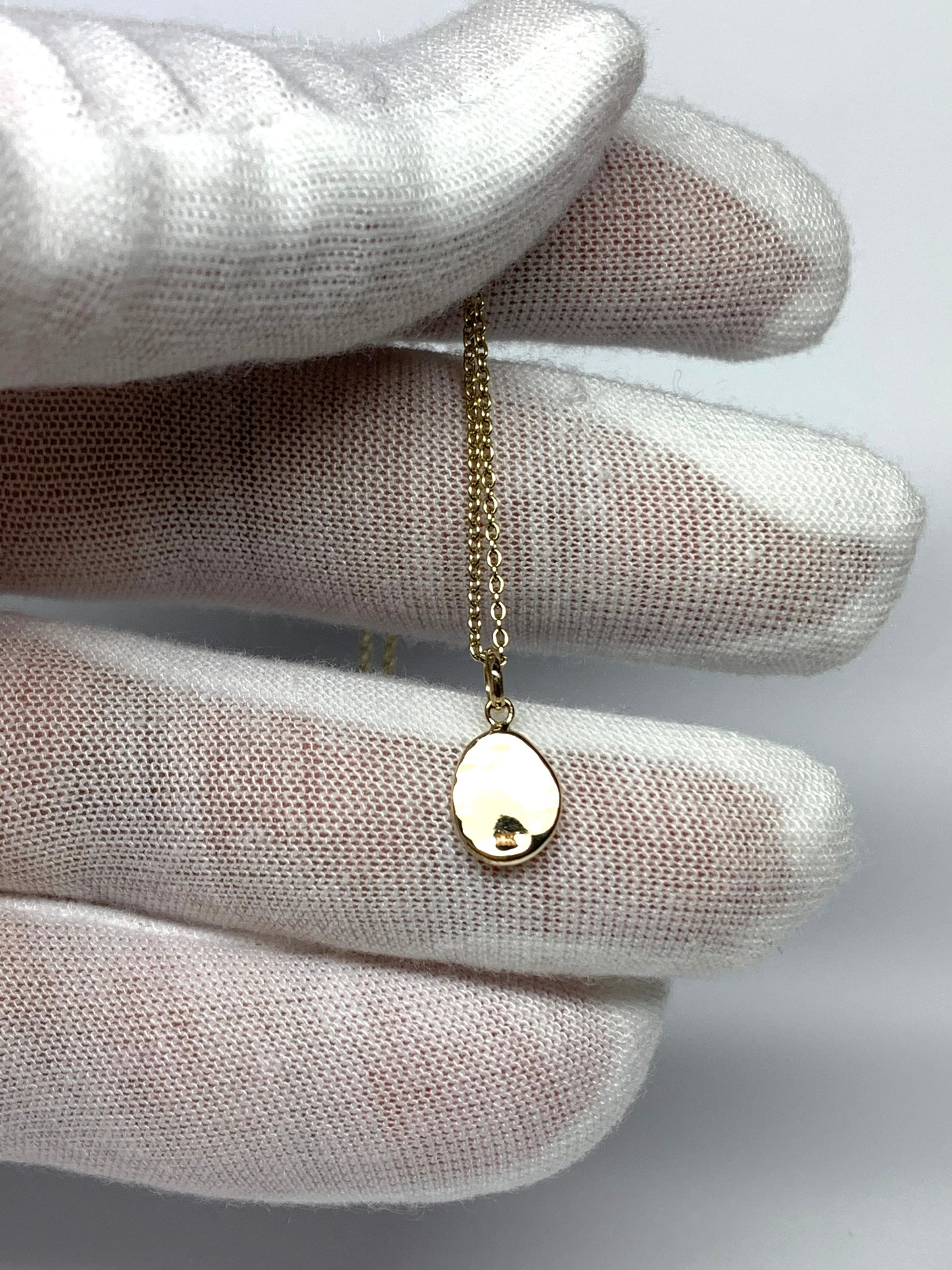 10k Solid Yellow Gold Nugget “Flowers” Mini Pendant, Tiny Charm