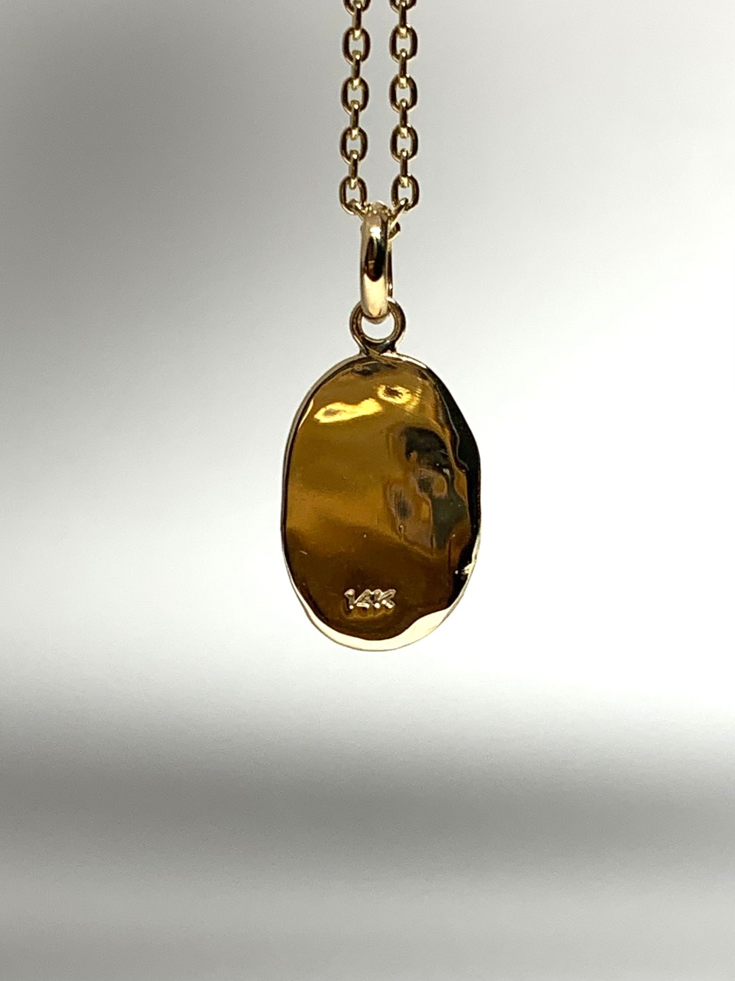 14K Solid Yellow Gold Nugget “Hearts” Mini Pendant, Tiny Charm