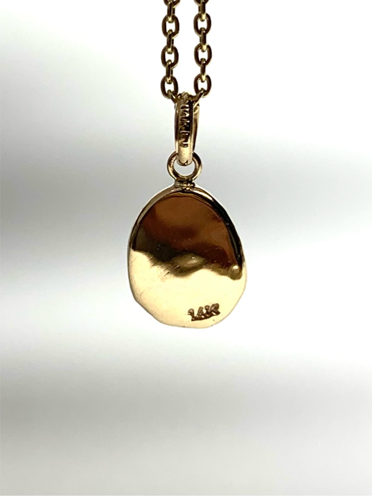 14k Solid Yellow Gold Nugget Mini Pendant “Aquarius”, Charm