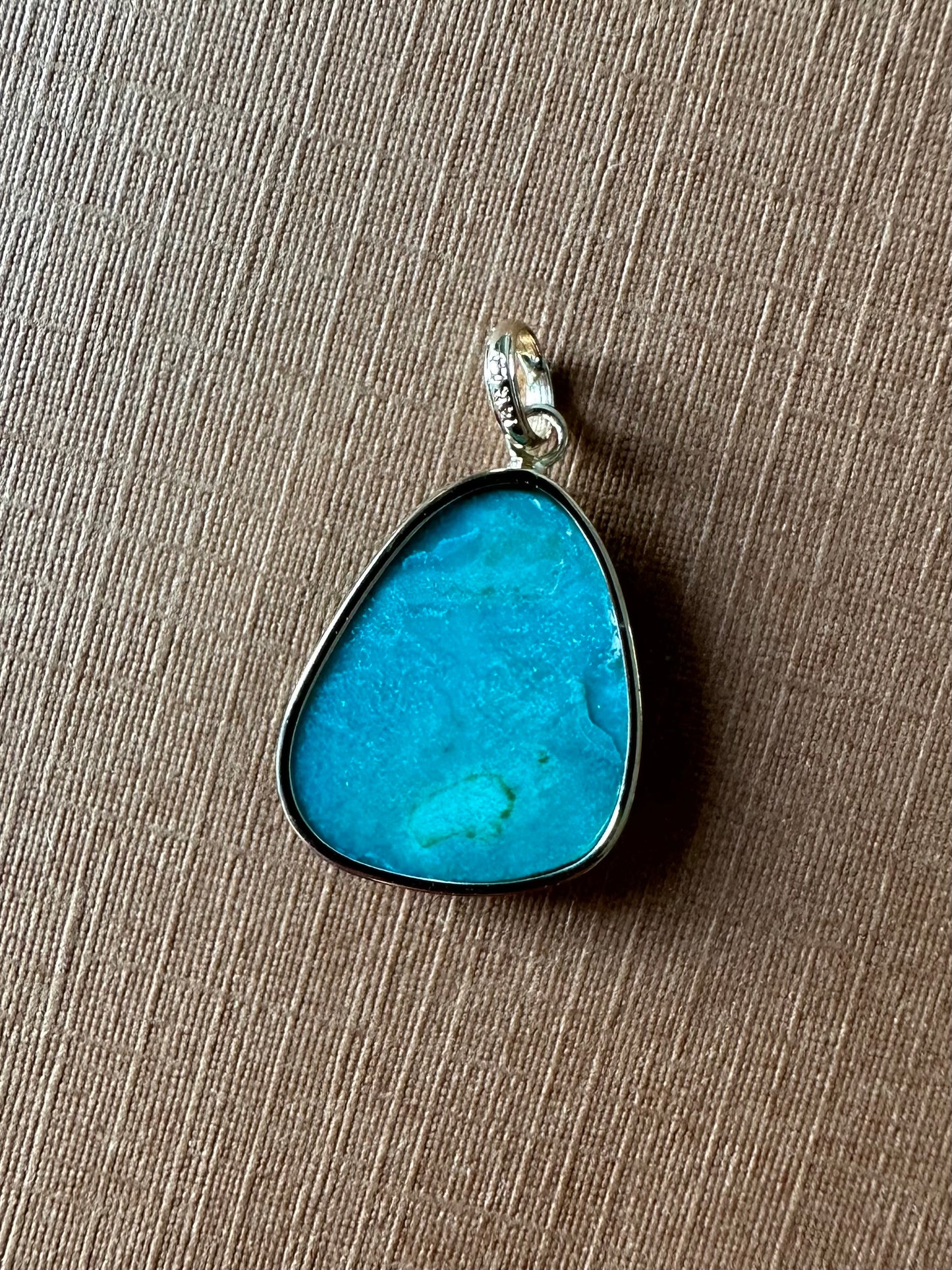 14k Solid Yellow Gold, Natural Sleeping Beauty Turquoise Pendant, Mini Size