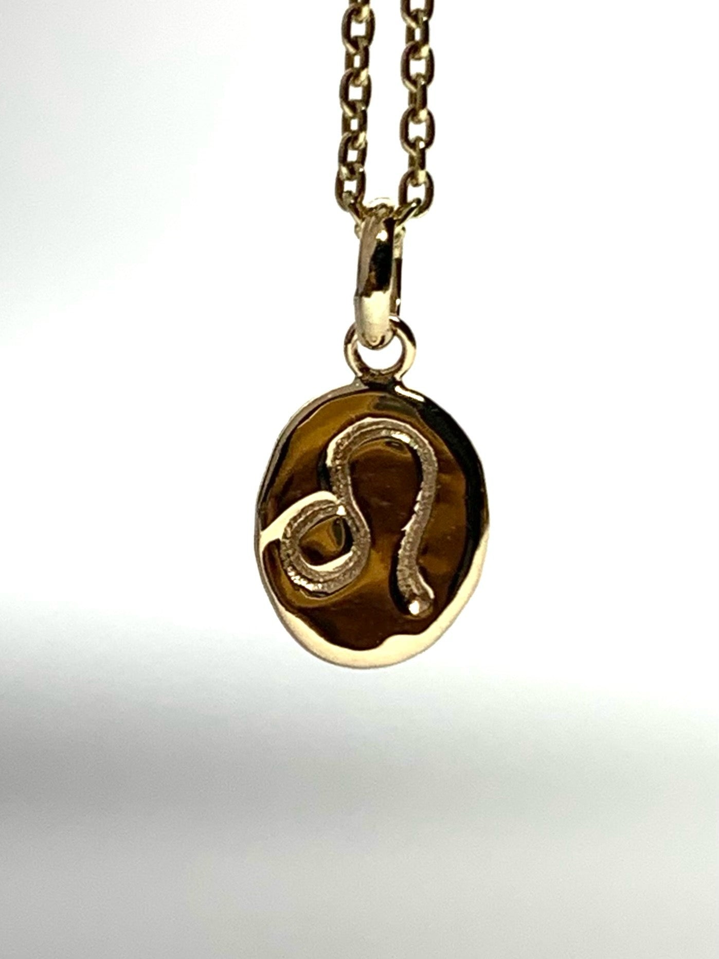 14k Solid Yellow Gold Nugget “Leo” Mini Pendant, Charm