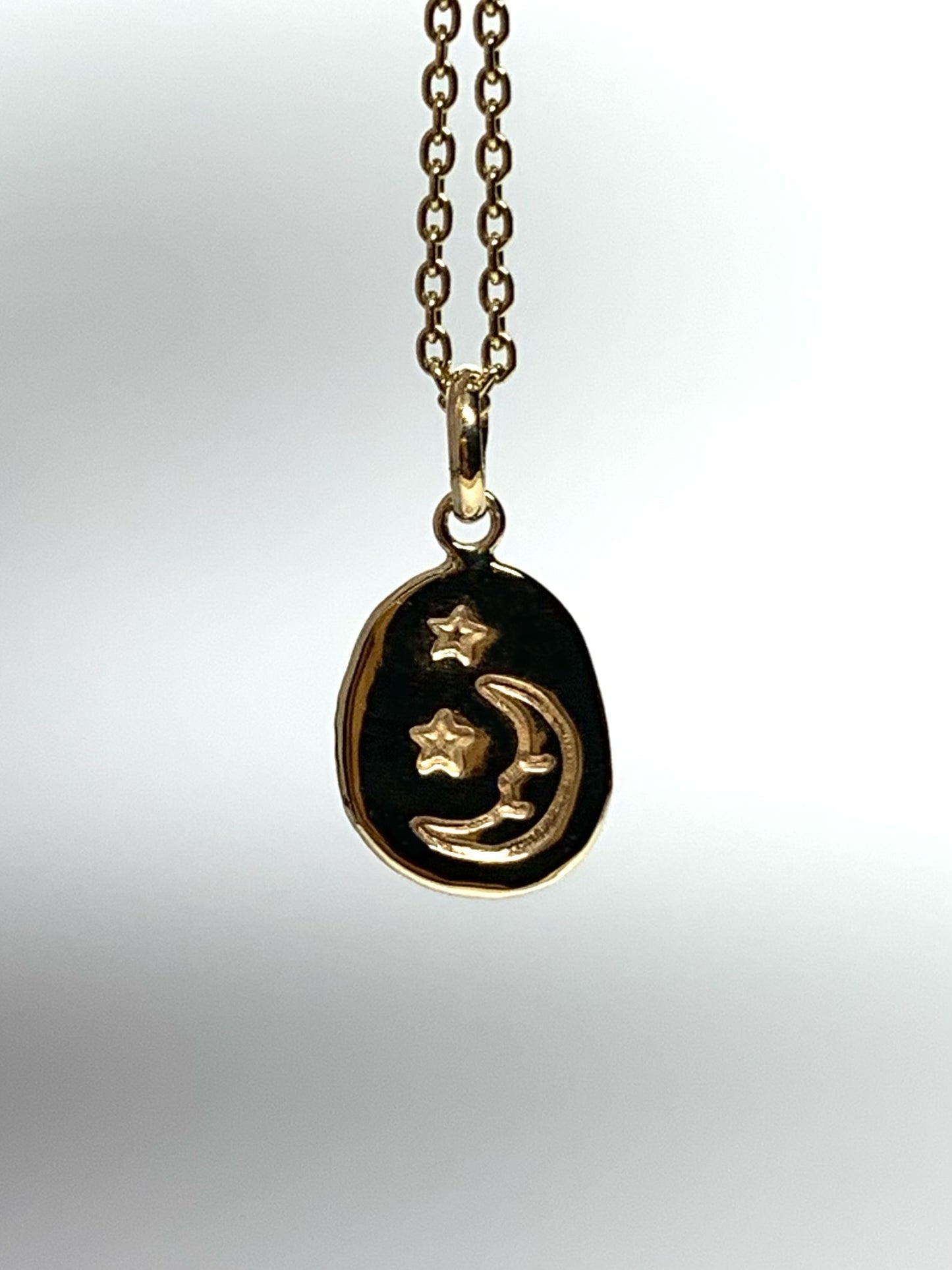 10k Solid Yellow Gold Nugget “Starry Night” Mini Pendant, Tiny Charm