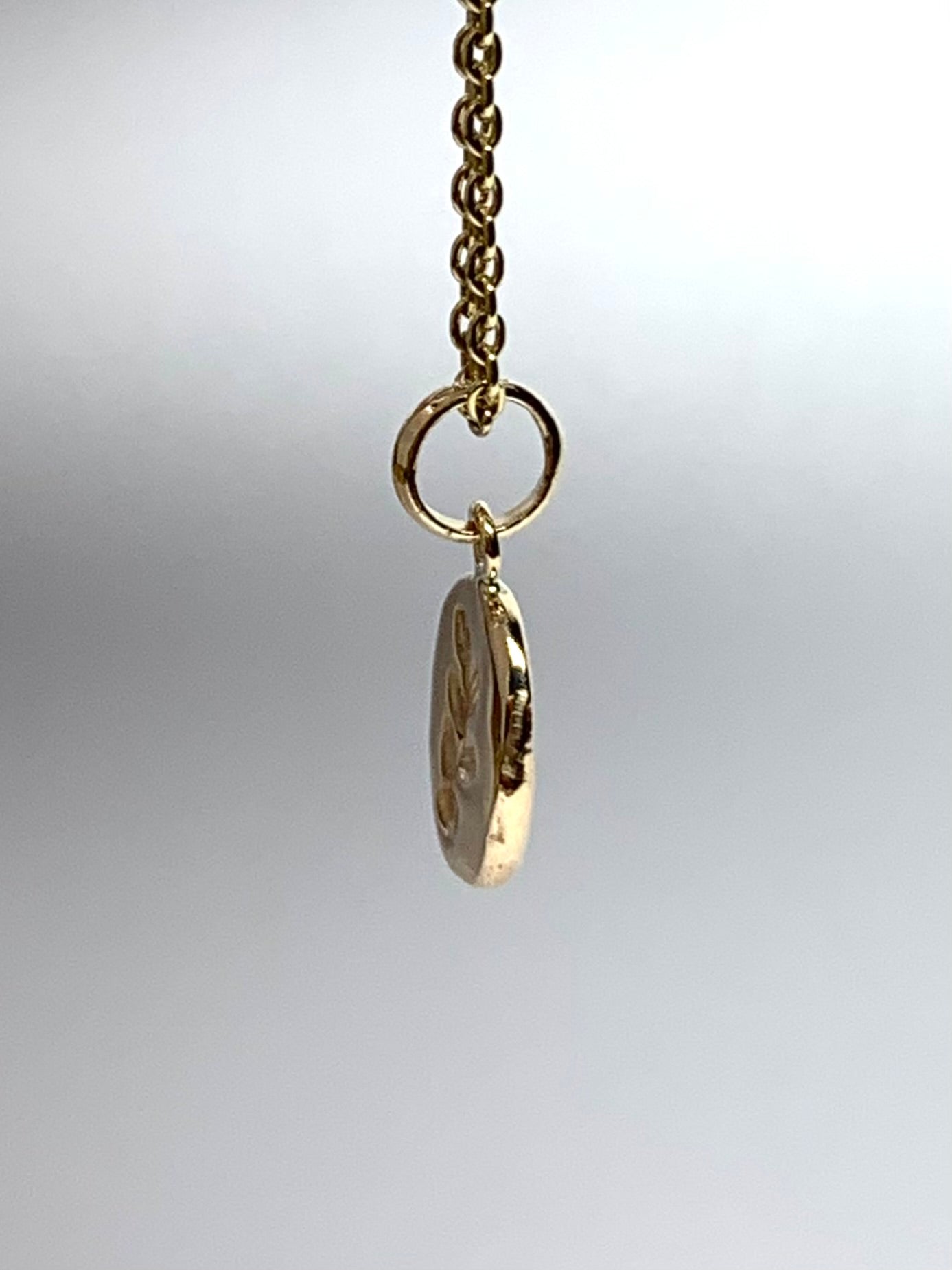 10k Solid Yellow Gold Nugget “Olive Branch” Mini Pendant, Tiny Charm