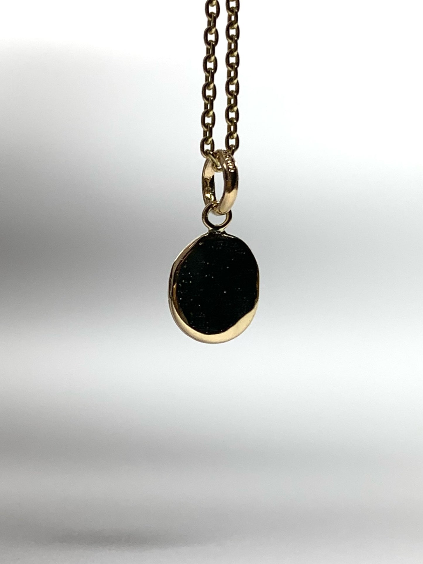 14K Solid Yellow Gold Plain Nugget Mini Pendant, Tiny Charm