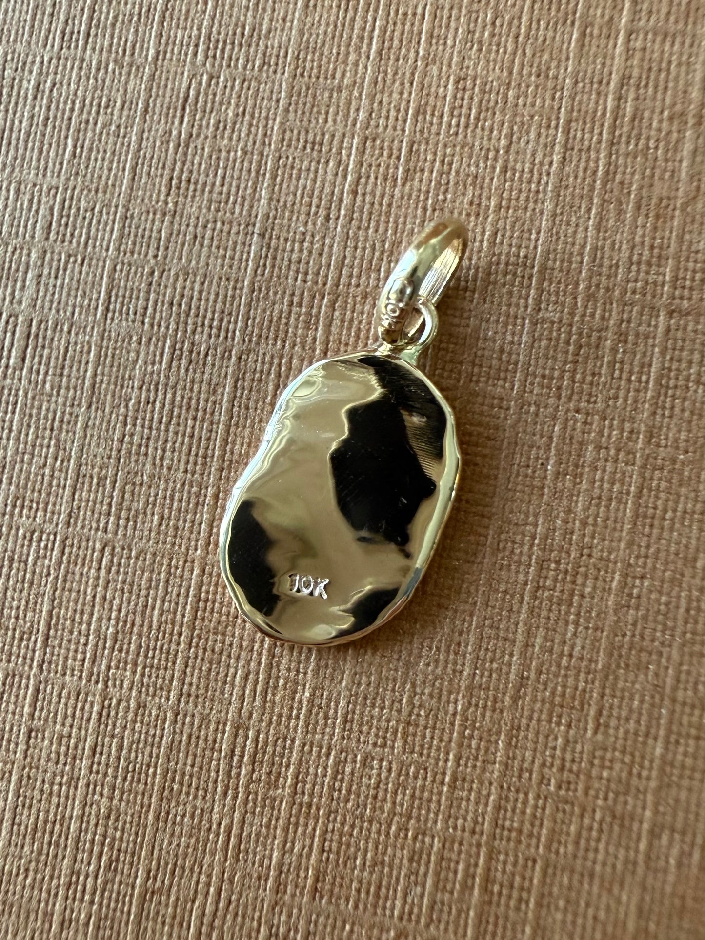 10k Solid Yellow Gold Nugget “Paws” Mini Pendant, Tiny Charm