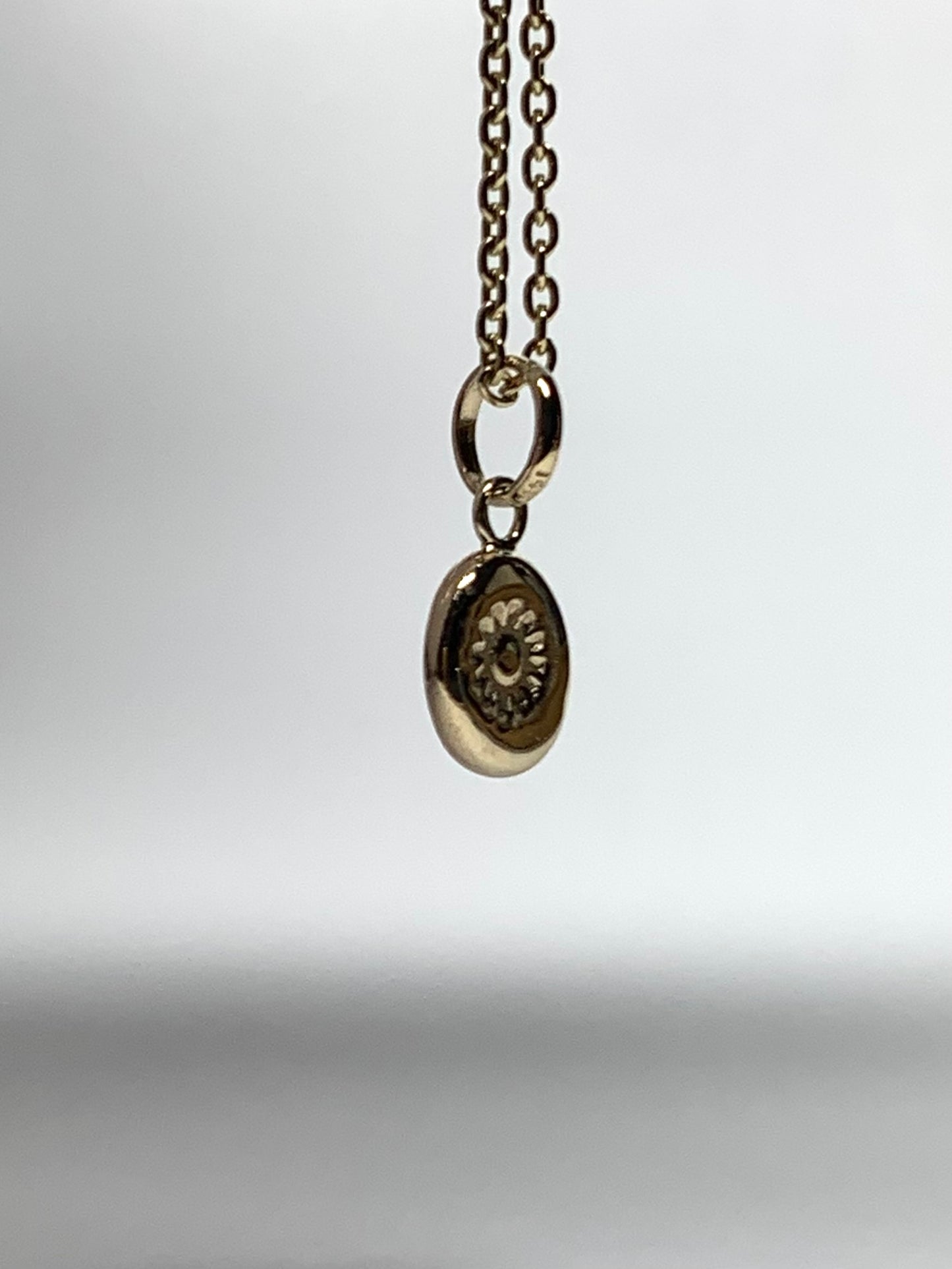 14K Solid Yellow Gold Nugget “Sun” Mini Pendant, Charm