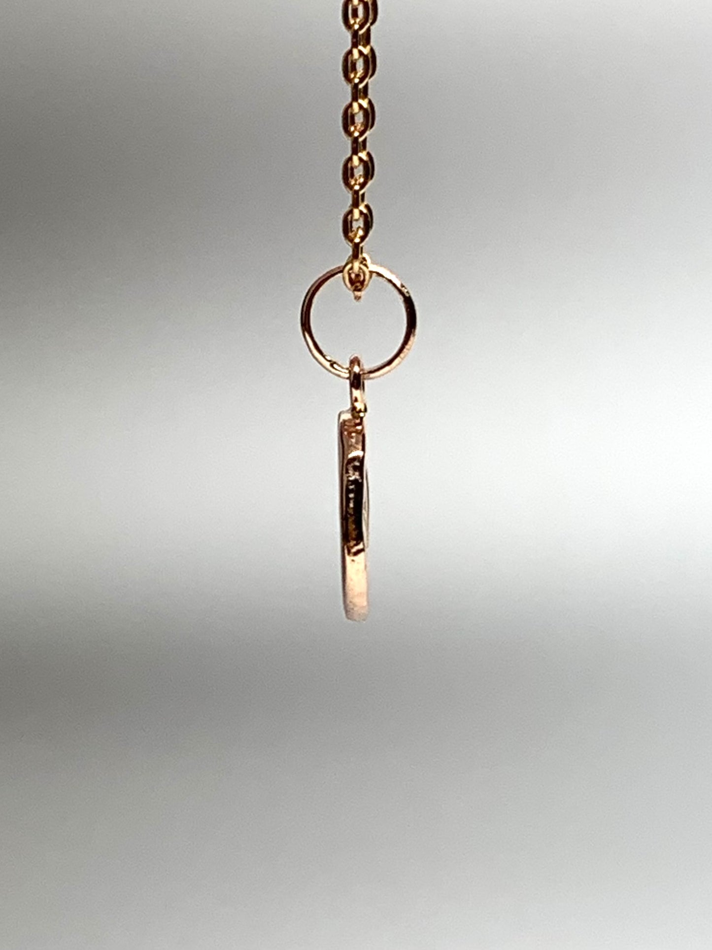 14K Solid Rose Gold Nugget “Lotus” Mini Pendant, Tiny Charm