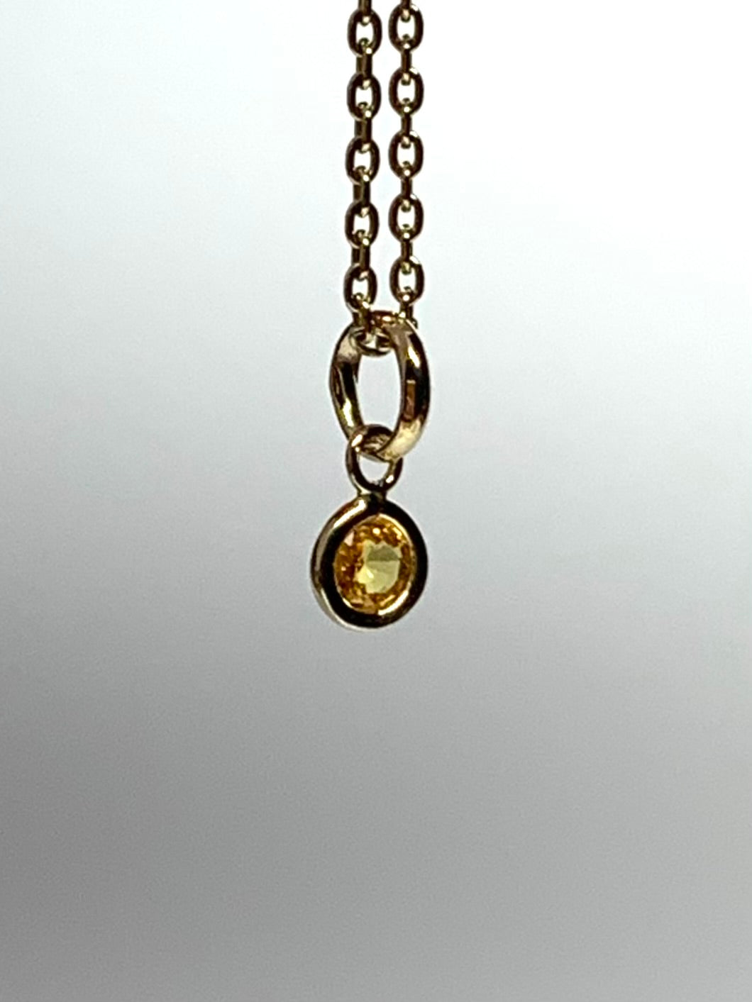 14k Solid Yellow Gold, Yellow Sapphire Tiny Charm, 0.15ct, Accent Pendant