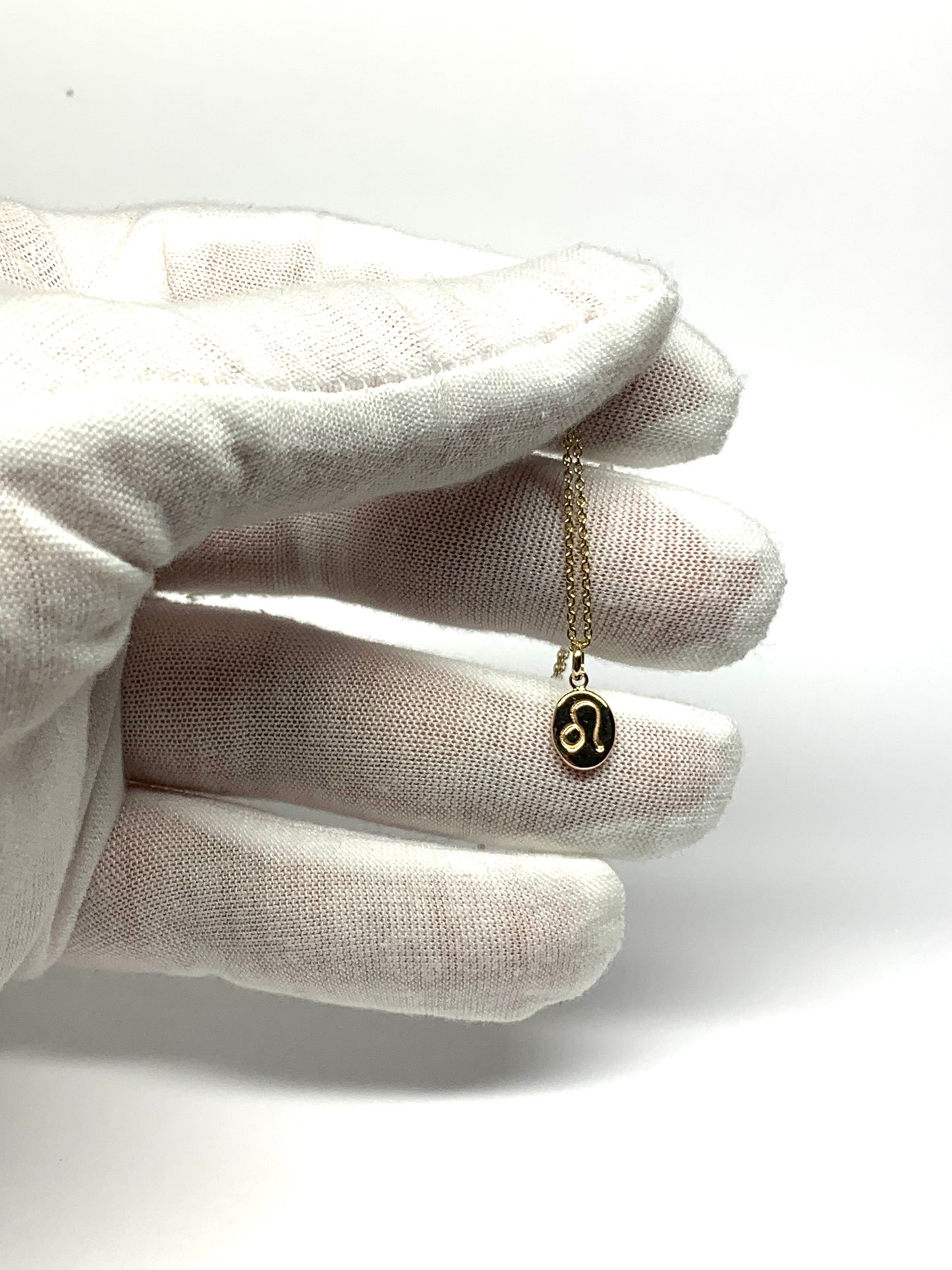 14k Solid Yellow Gold Nugget “Leo” Mini Pendant, Charm