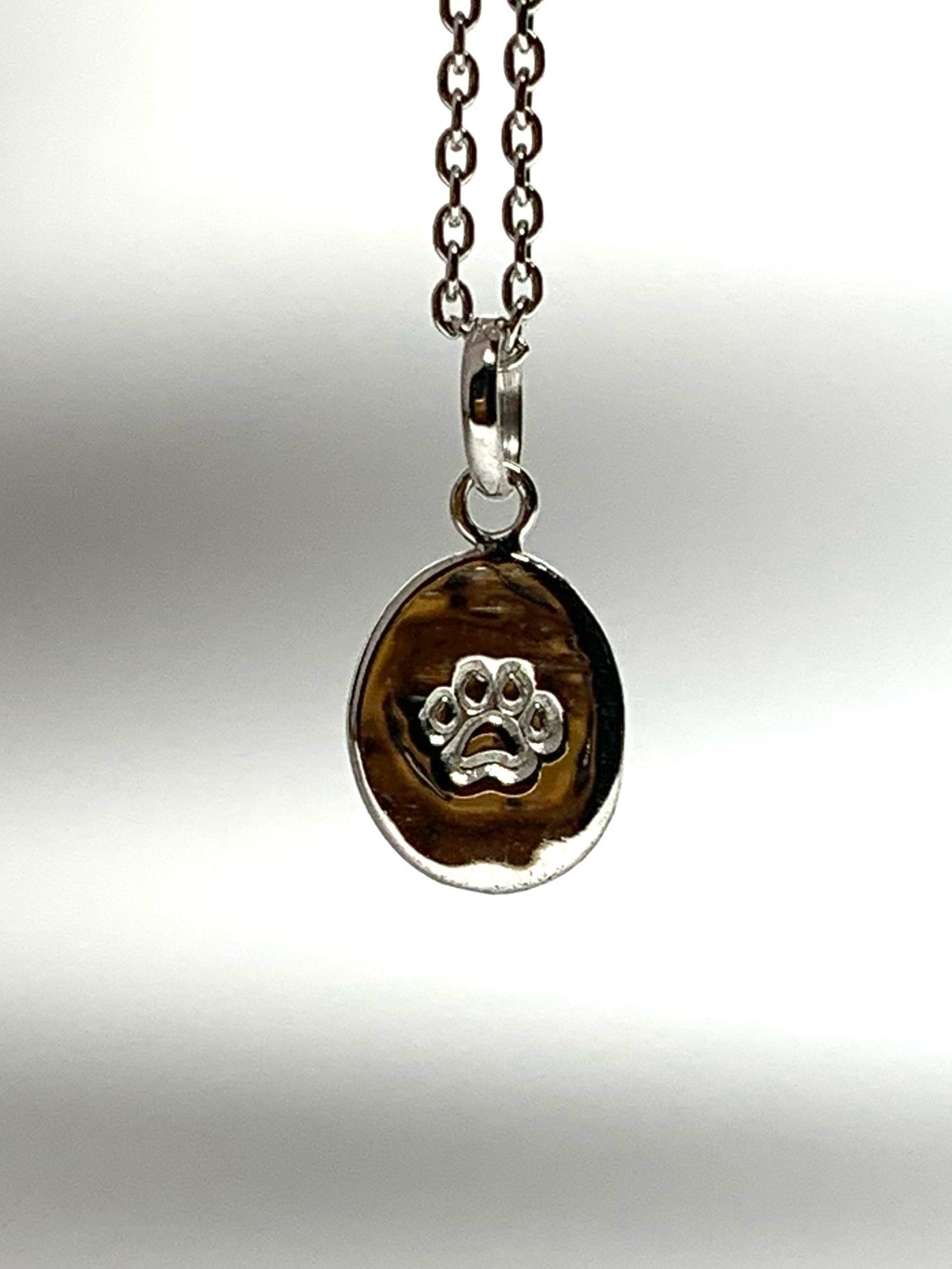 14K Solid White Gold Nugget “Paw” Mini Pendant, Charm