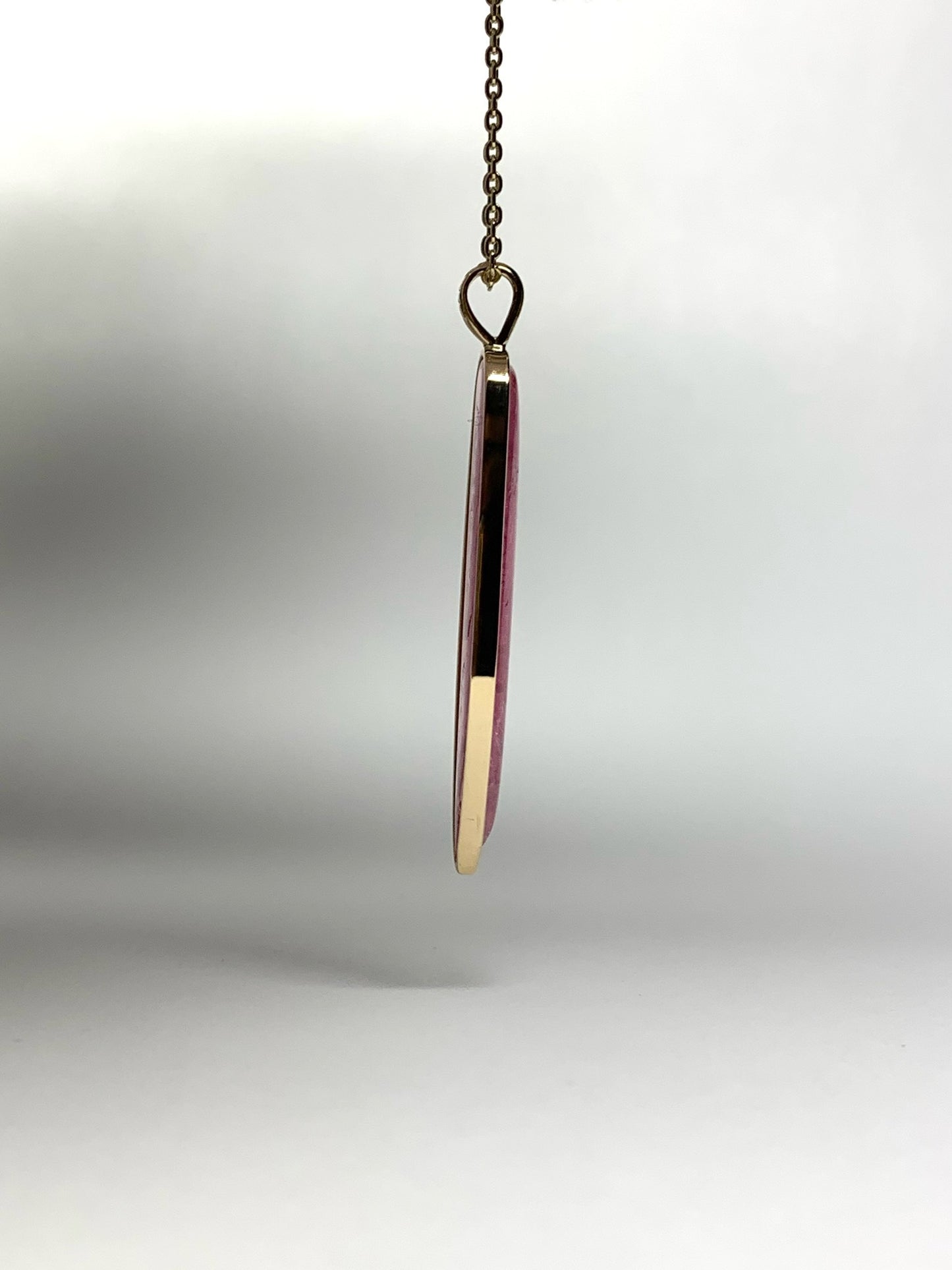 14k Solid Yellow Gold, Natural Pink Tourmaline “Arrowhead” Pendant