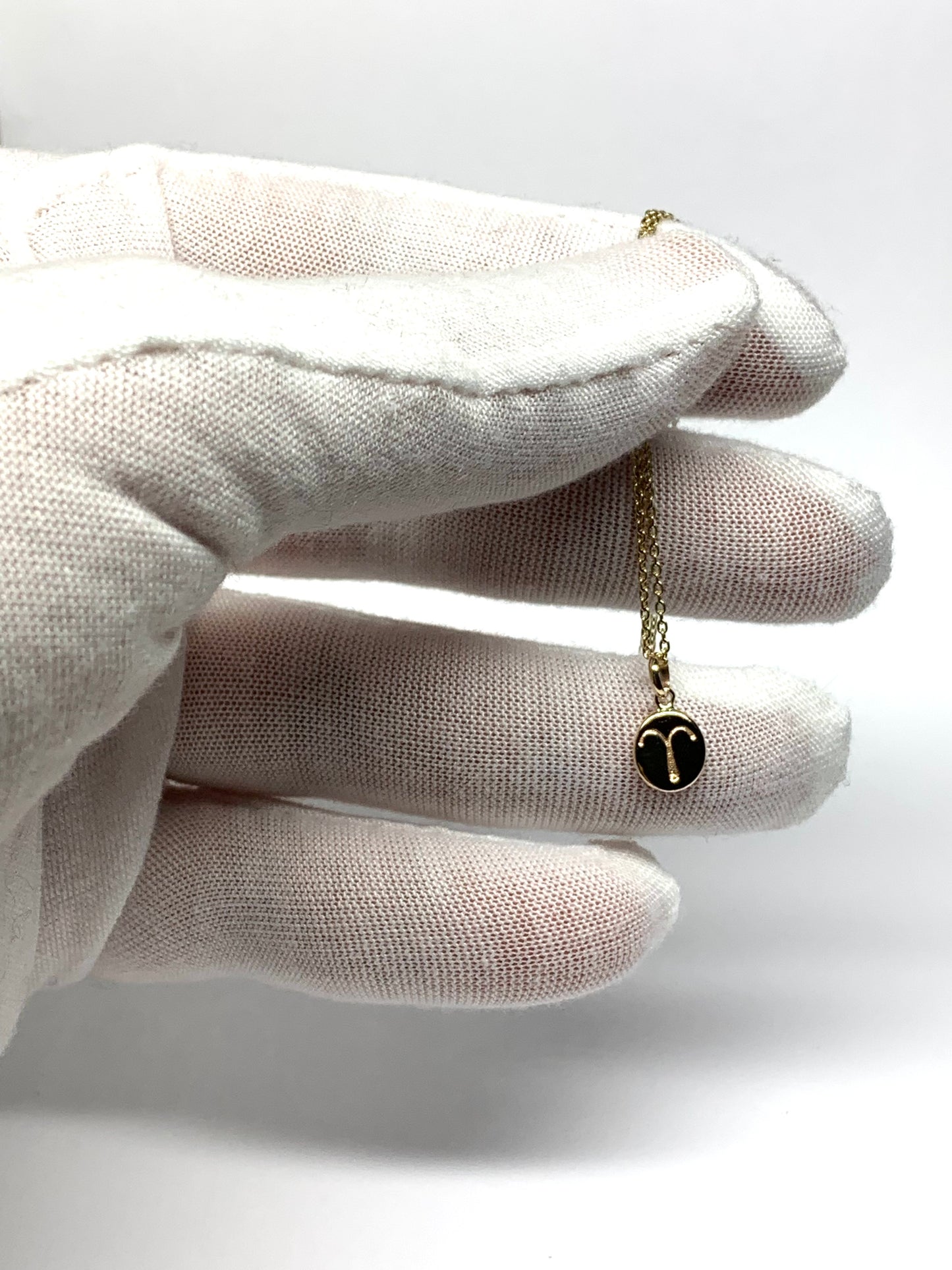 14k Solid Yellow Gold Nugget “Aries” Mini Pendant, Charm