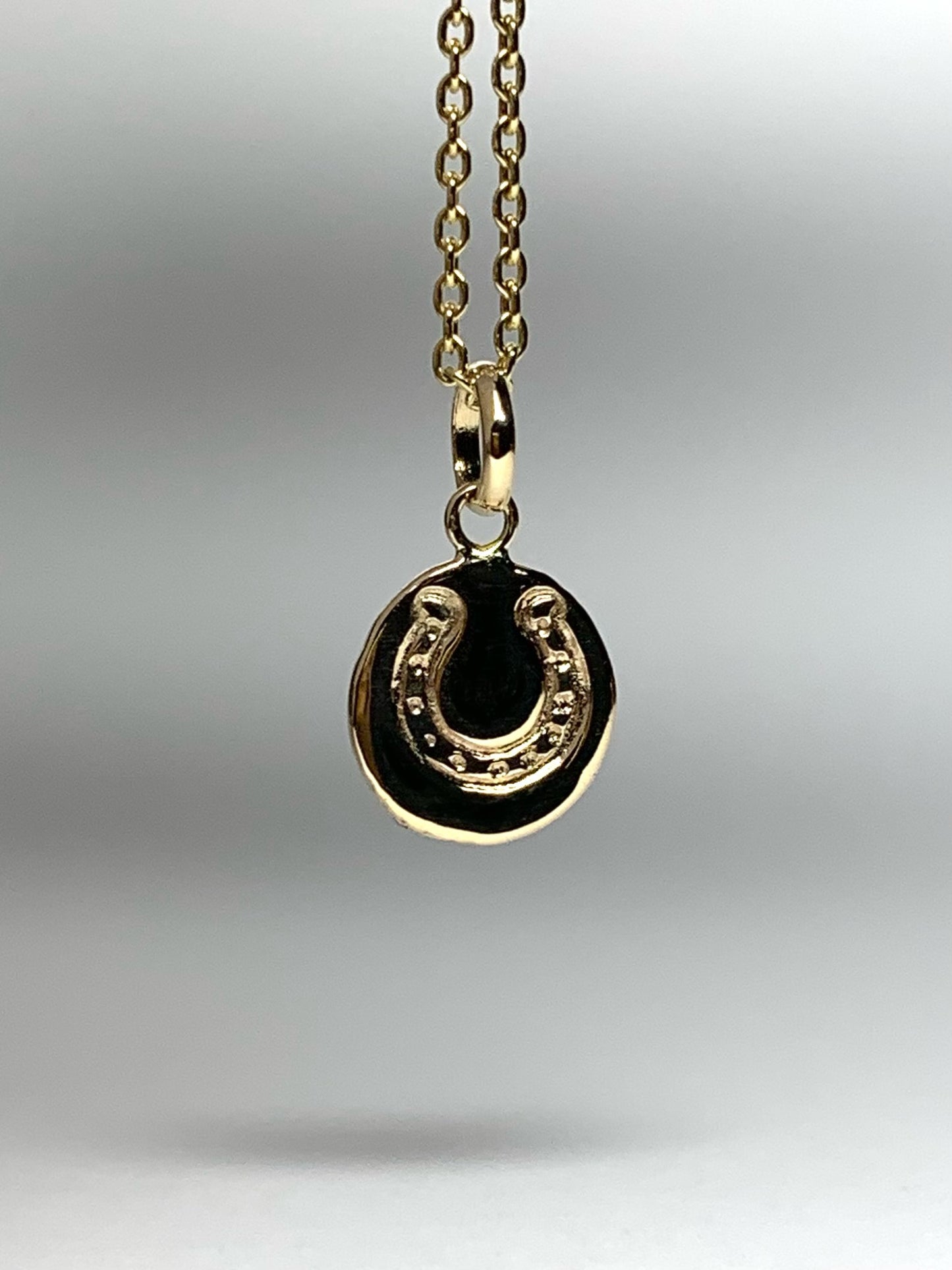 14k Solid Yellow Gold Nugget “Horseshoe” Mini Pendant, Tiny Charm