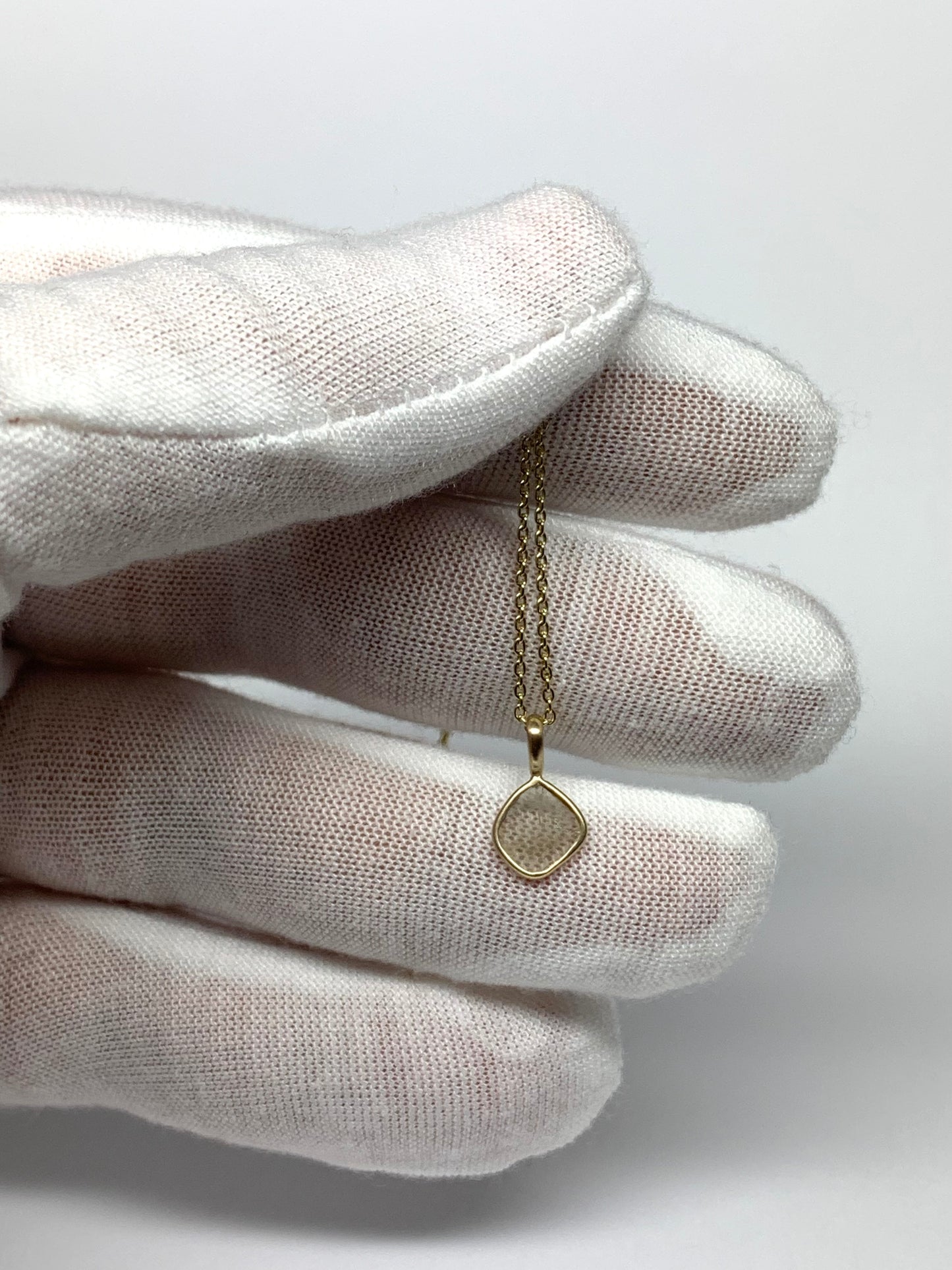 14k Solid Yellow Gold, Natural Diamond Slice Mini Pendant