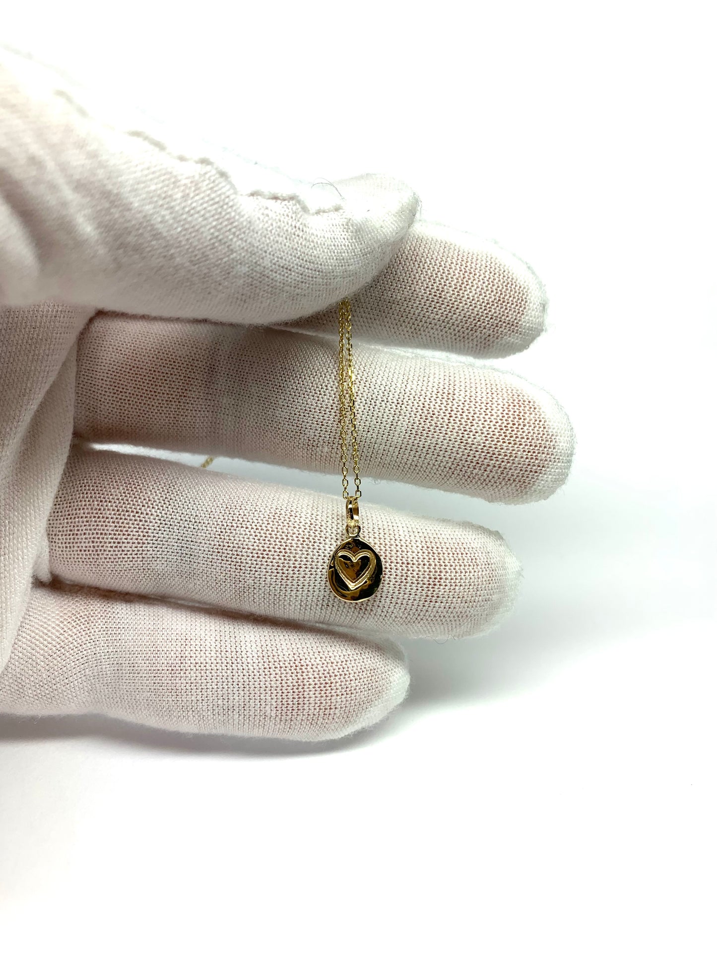 10k Solid Yellow Gold Nugget “Heart” Mini Pendant, Tiny Charm