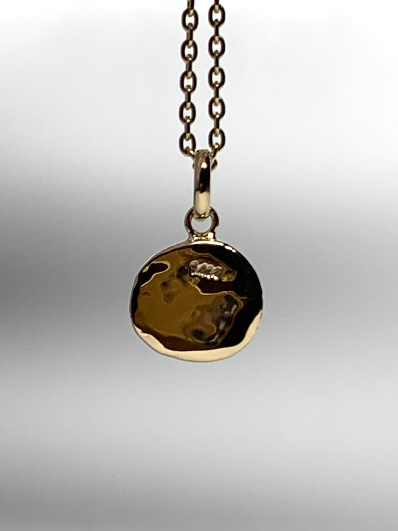 14K Solid Yellow Gold Nugget “Broken Heart” Mini Pendant, Tiny Charm