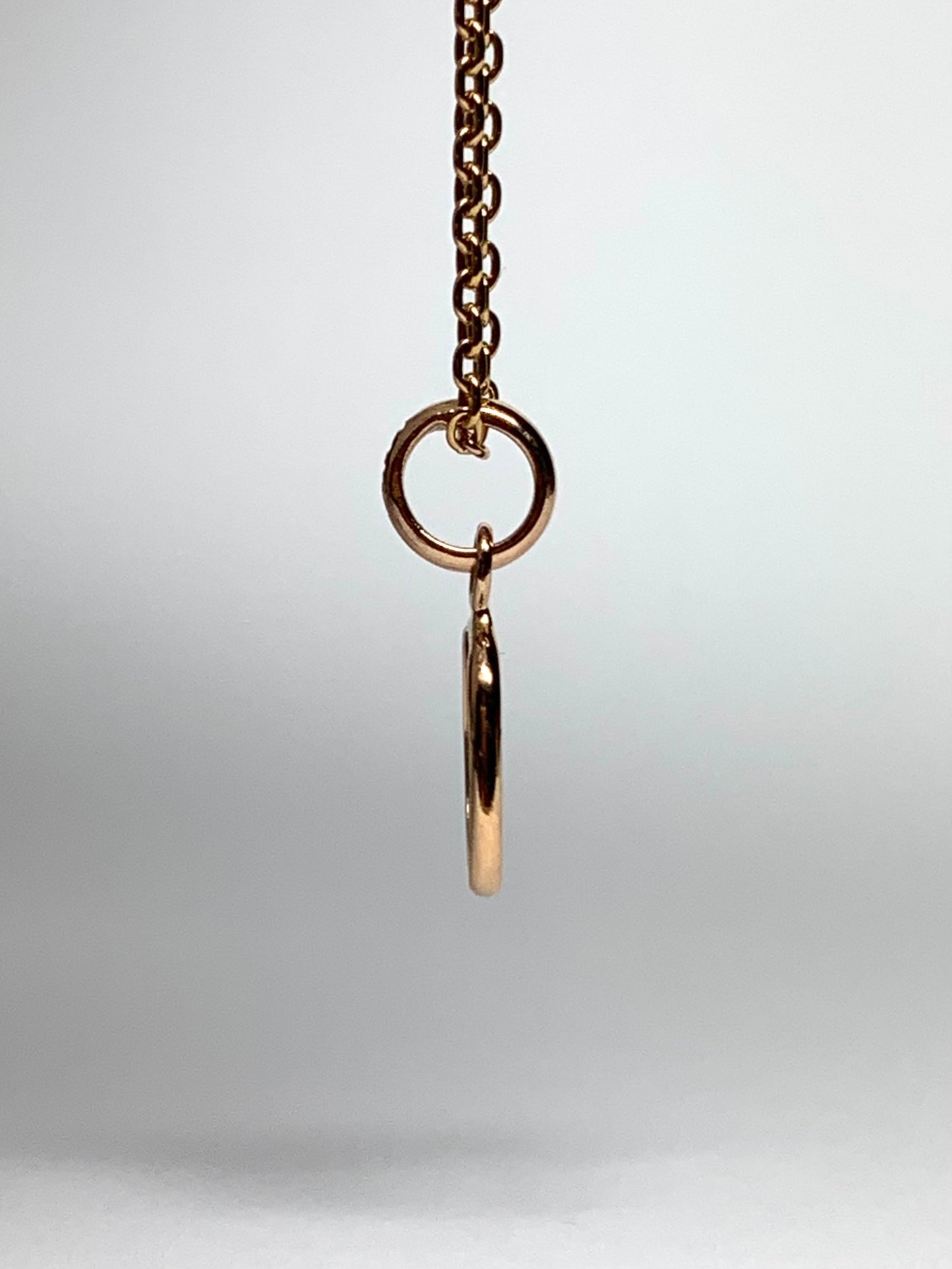 14k Solid Rose Gold, Natural Diamond Slice Mini Pendant