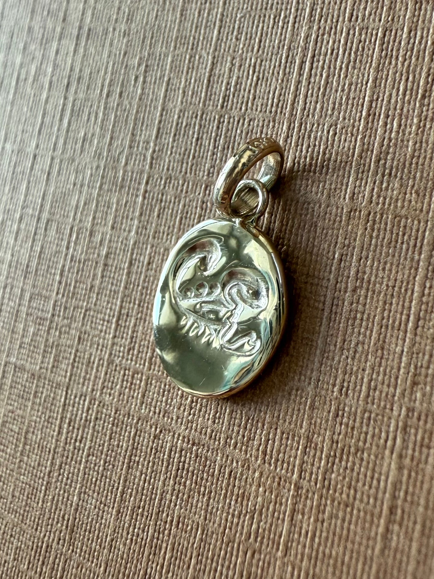14k Solid Yellow Gold Nugget “Scorpio” Mini Pendant, Charm