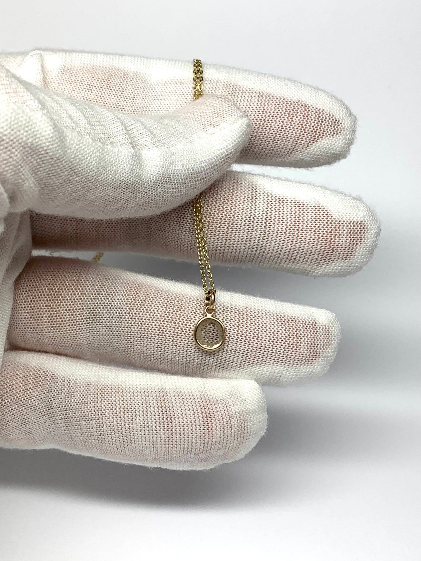 14k Solid Yellow Gold, Natural Diamond Slice Mini Pendant