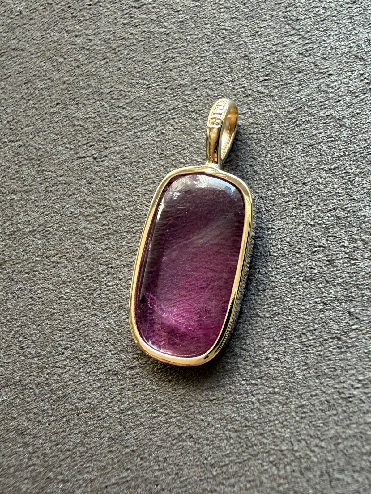 14k Solid Yellow Gold, Natural Pink Tourmaline Pendant
