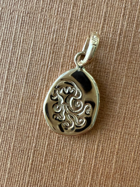 14k Solid Yellow Gold Nugget Mini Pendant “Aquarius”, Charm