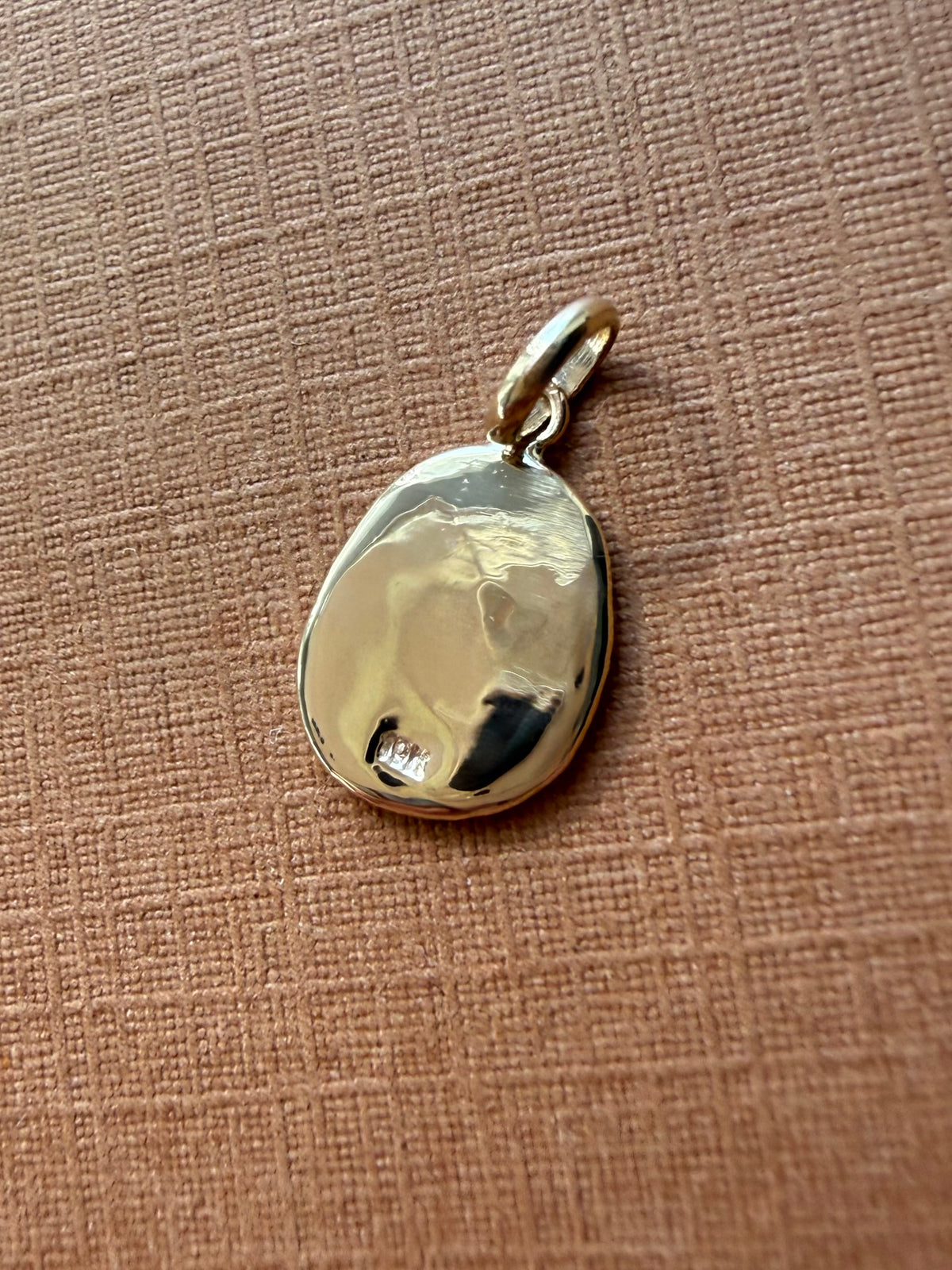 10k Solid Yellow Gold Nugget “Starry Night” Mini Pendant, Tiny Charm
