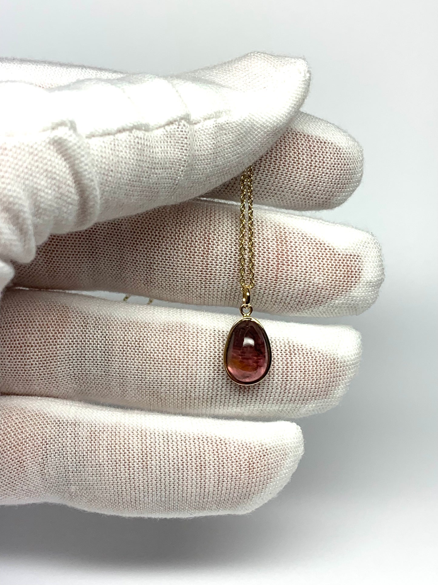 14k Solid Yellow Gold, Natural Pink Tourmaline Pendant