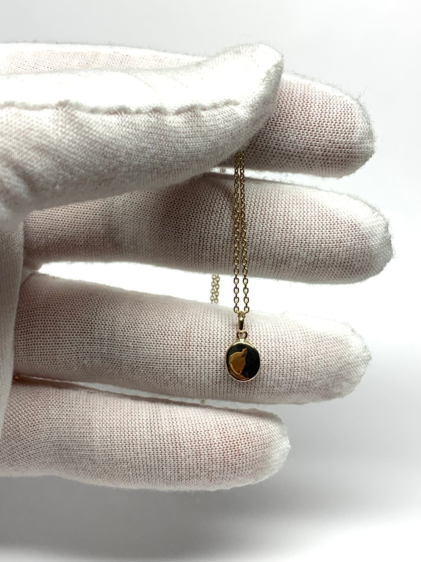 14K Solid Yellow Gold Plain Nugget Mini Pendant, Tiny Charm