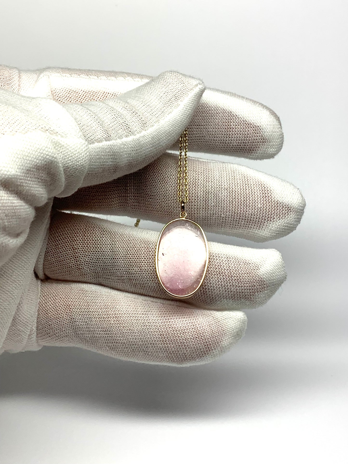 14k Solid Yellow Gold, Natural Pink Tourmaline Pendant