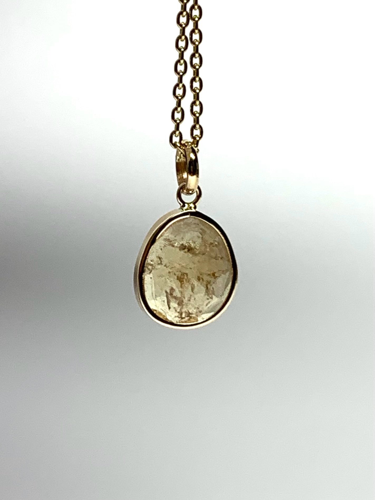 14k Solid Yellow Gold, Natural Yellow Tourmaline Mini Pendant