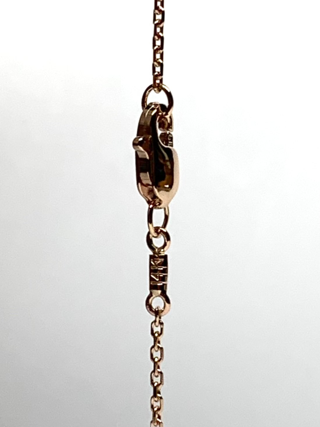 14k Solid Rose Pink Gold Chain, Pendant Chain, Cable Style 18”