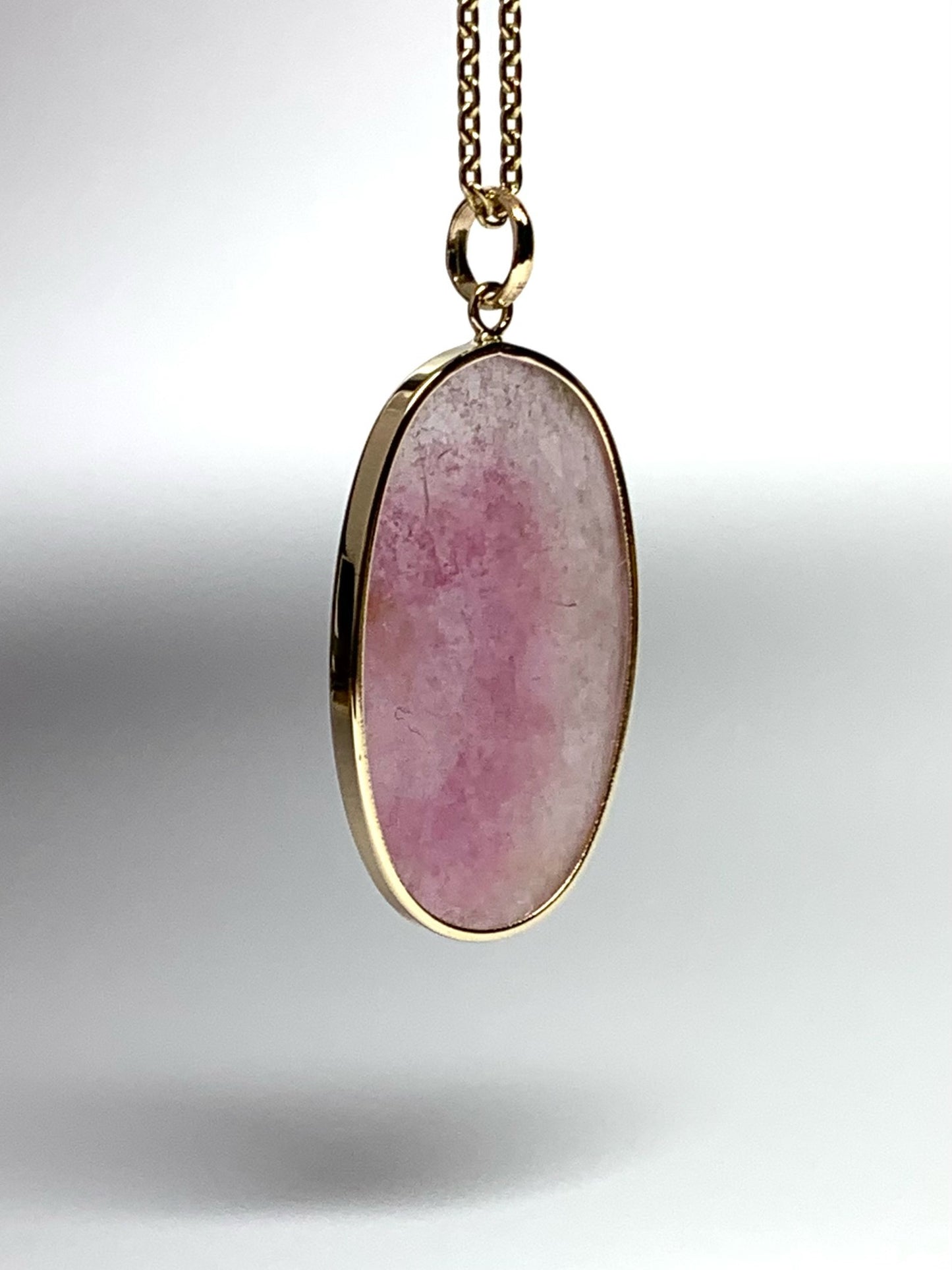 14k Solid Yellow Gold, Natural Pink Tourmaline Pendant