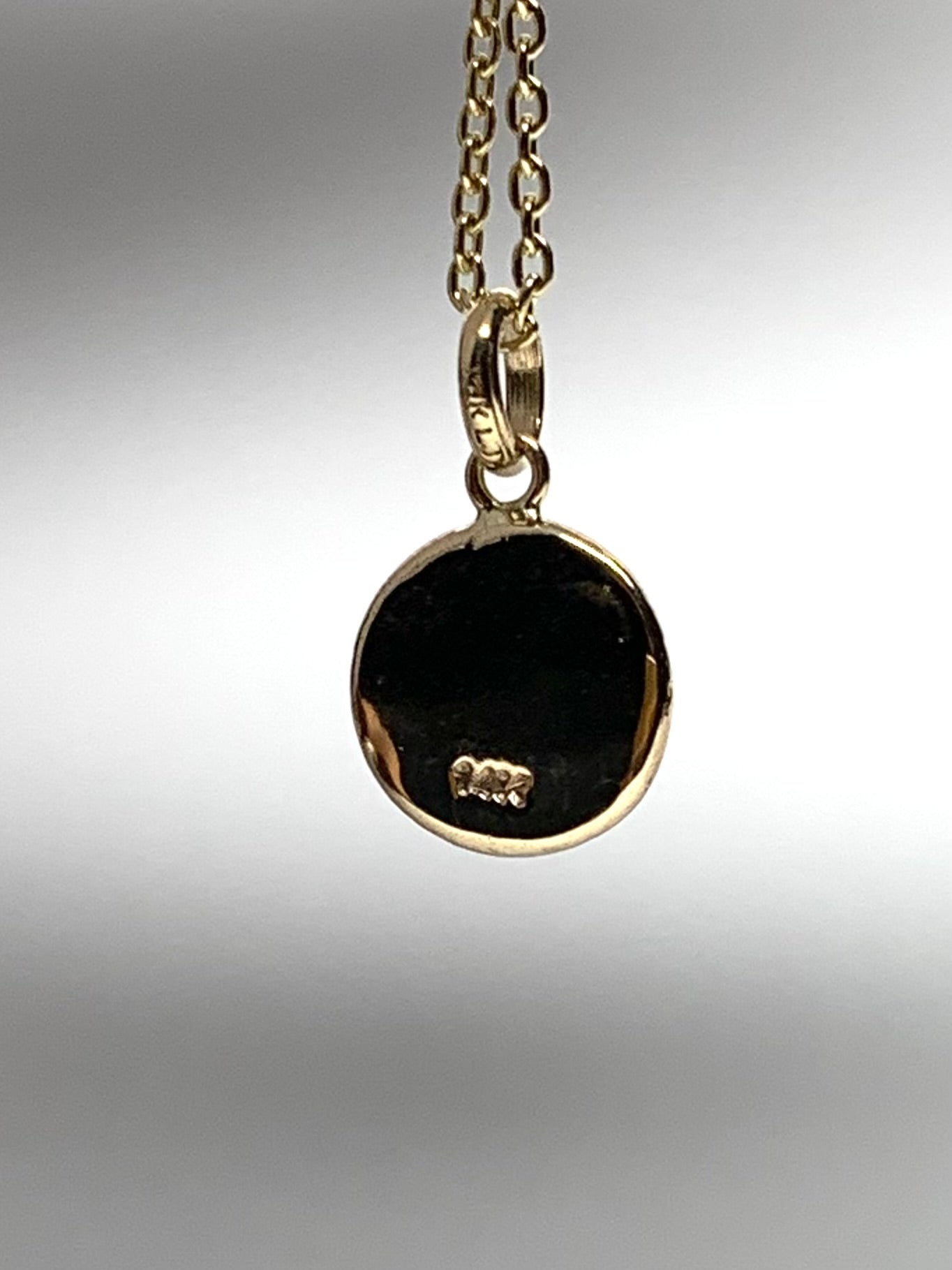 14K Solid Yellow Gold Nugget “Infinity” Mini Pendant, Tiny Charm