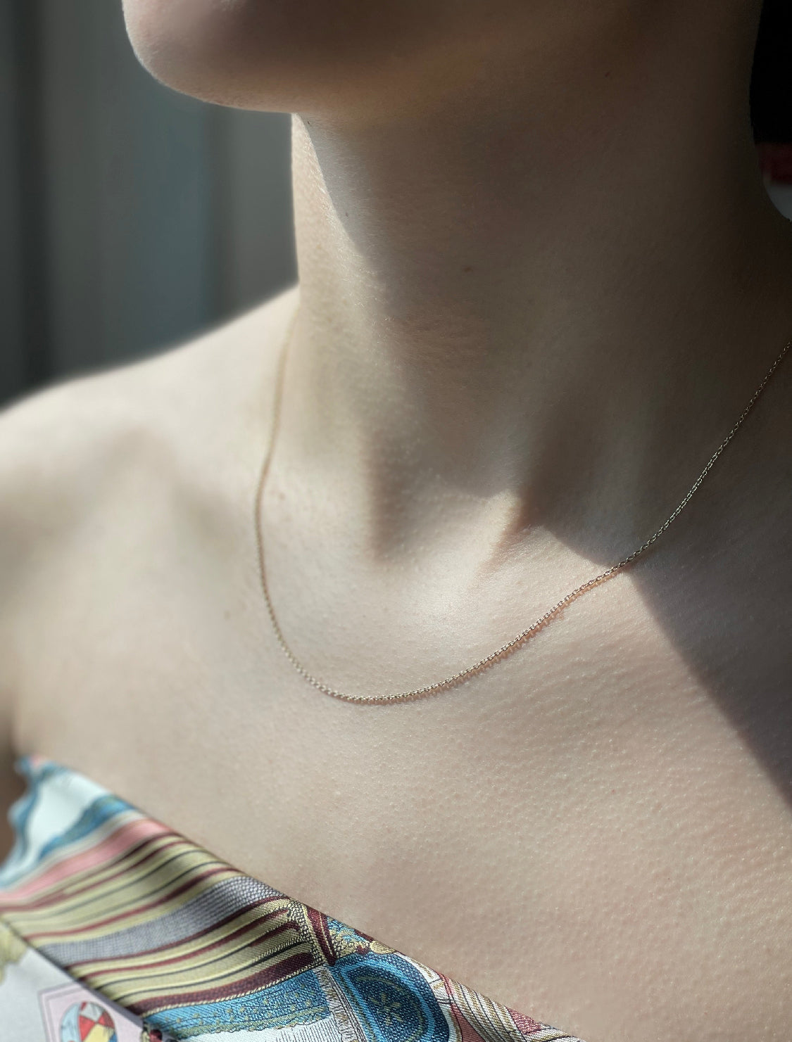 14k Solid Rose Pink Gold Chain, Pendant Chain, Cable Style 18”