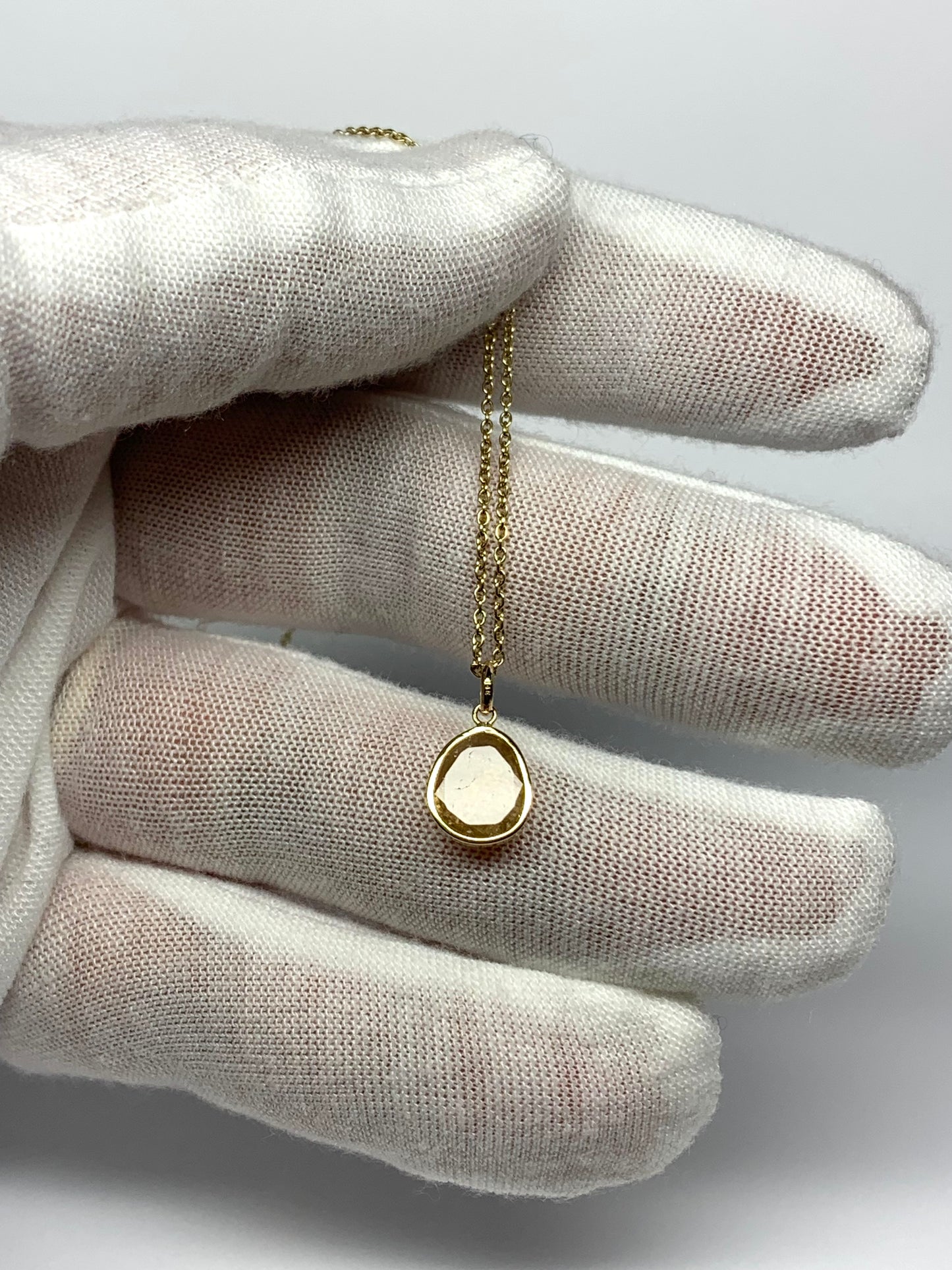 14k Solid Yellow Gold, Natural Yellow Tourmaline Mini Pendant