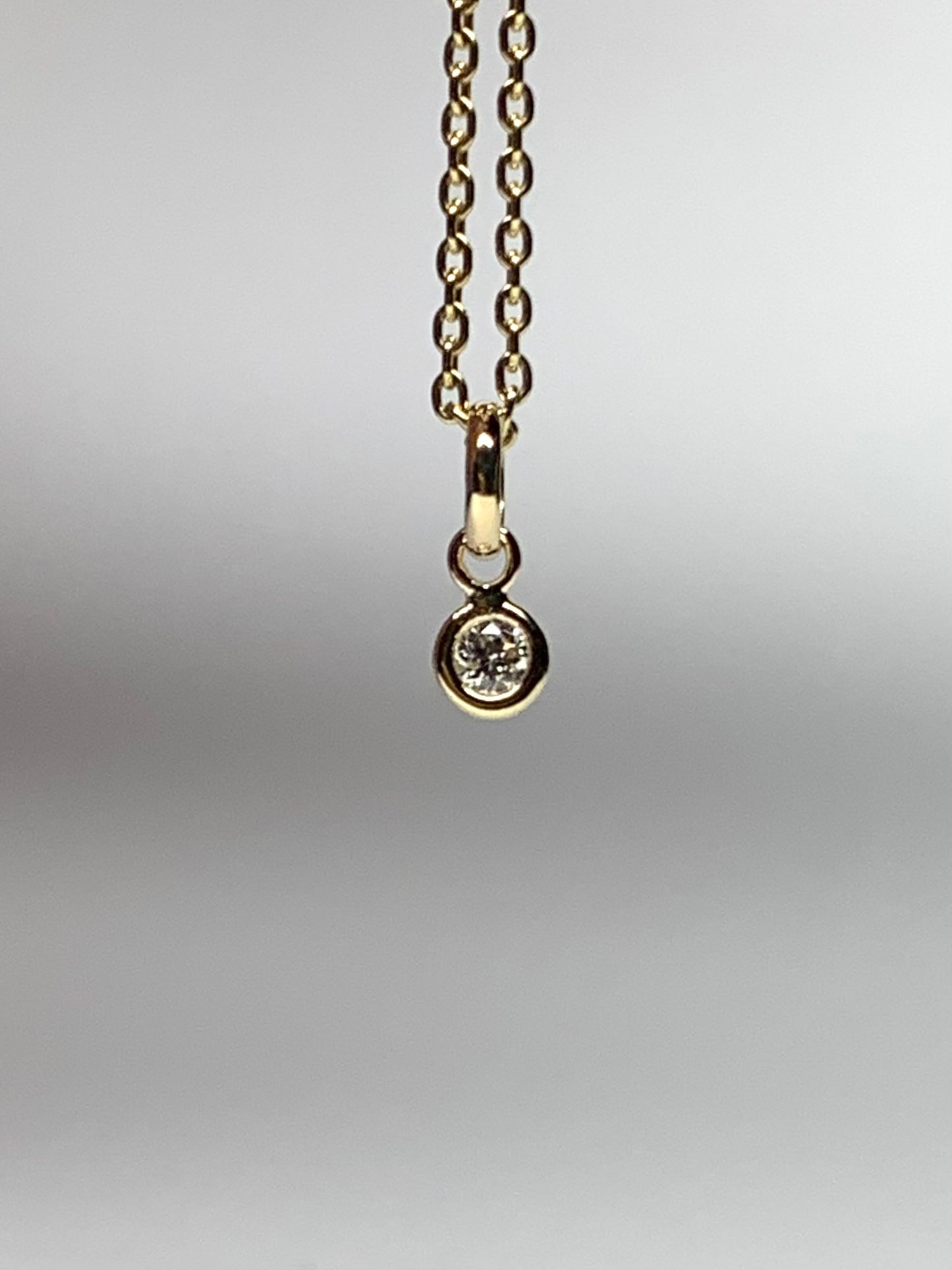 14k Solid Yellow Gold, Natural White Diamond Tiny Charm, 0.05 ct, Accent Pendant