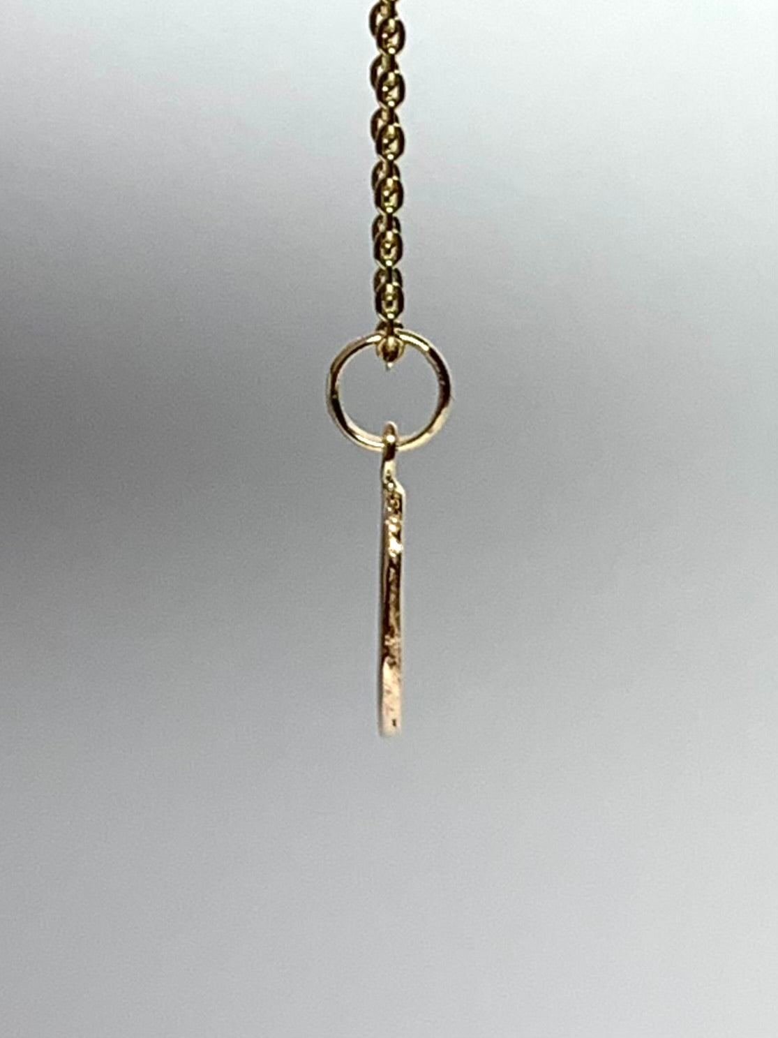 10k Solid Yellow Gold Nugget “Ginkgo” Mini Pendant, Tiny Charm