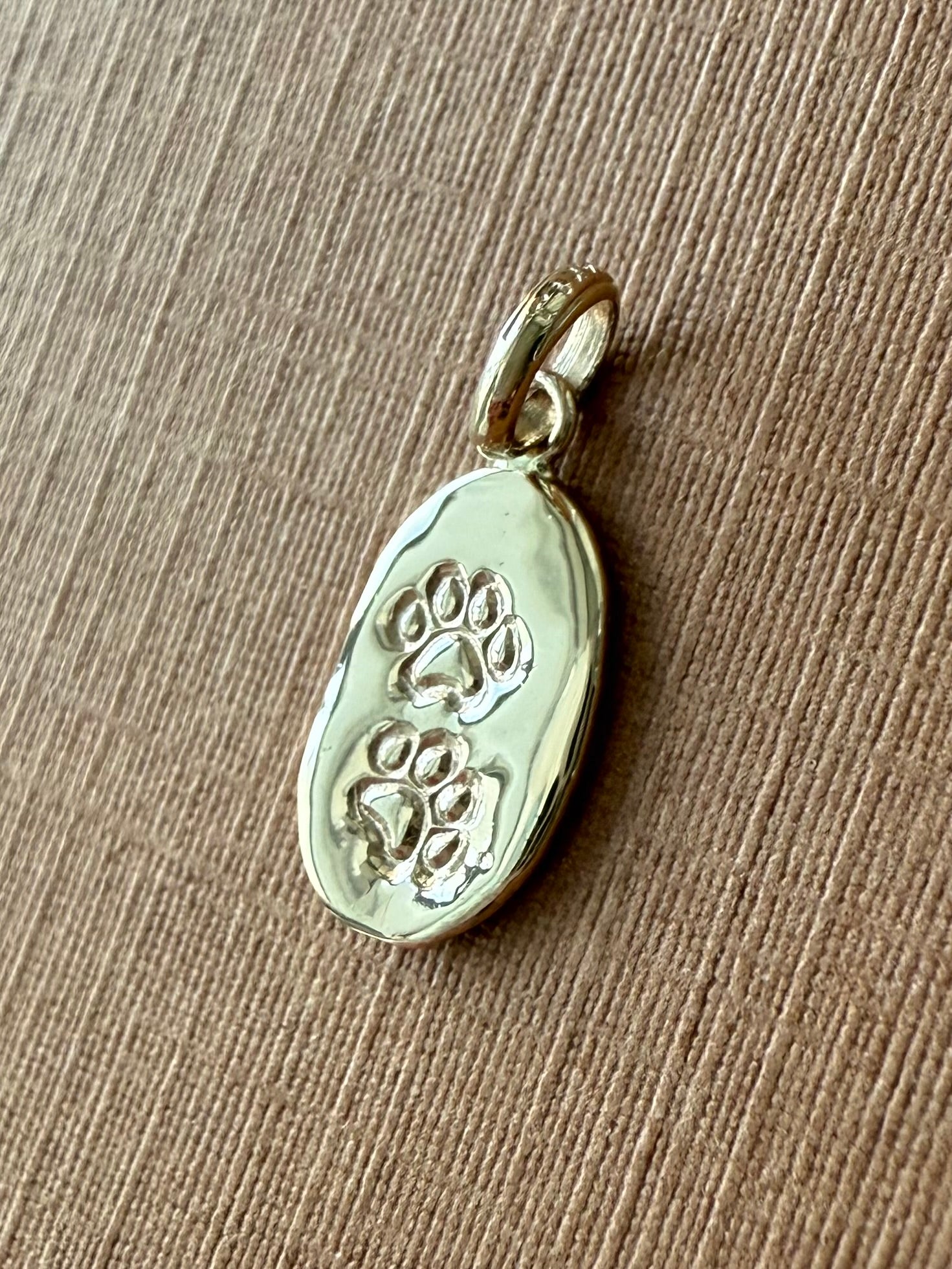14k solid yellow gold nugget paws mini unisex pendant for her by TINAKRIS 