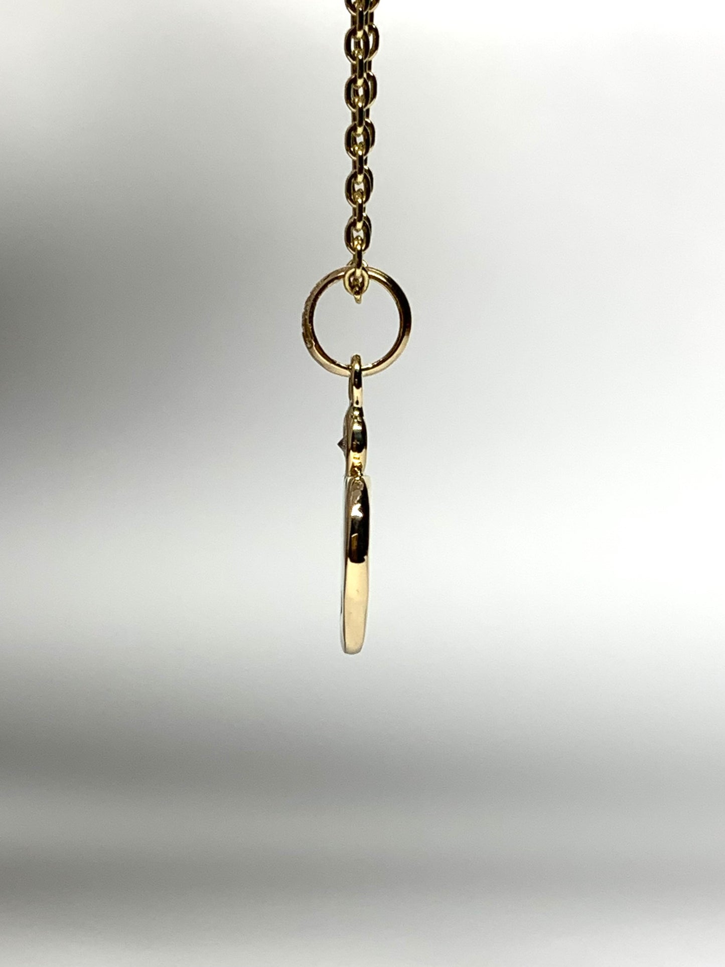 14K Solid Yellow Gold Nugget “Heart” Mini Pendant, With Diamond, Tiny Charm