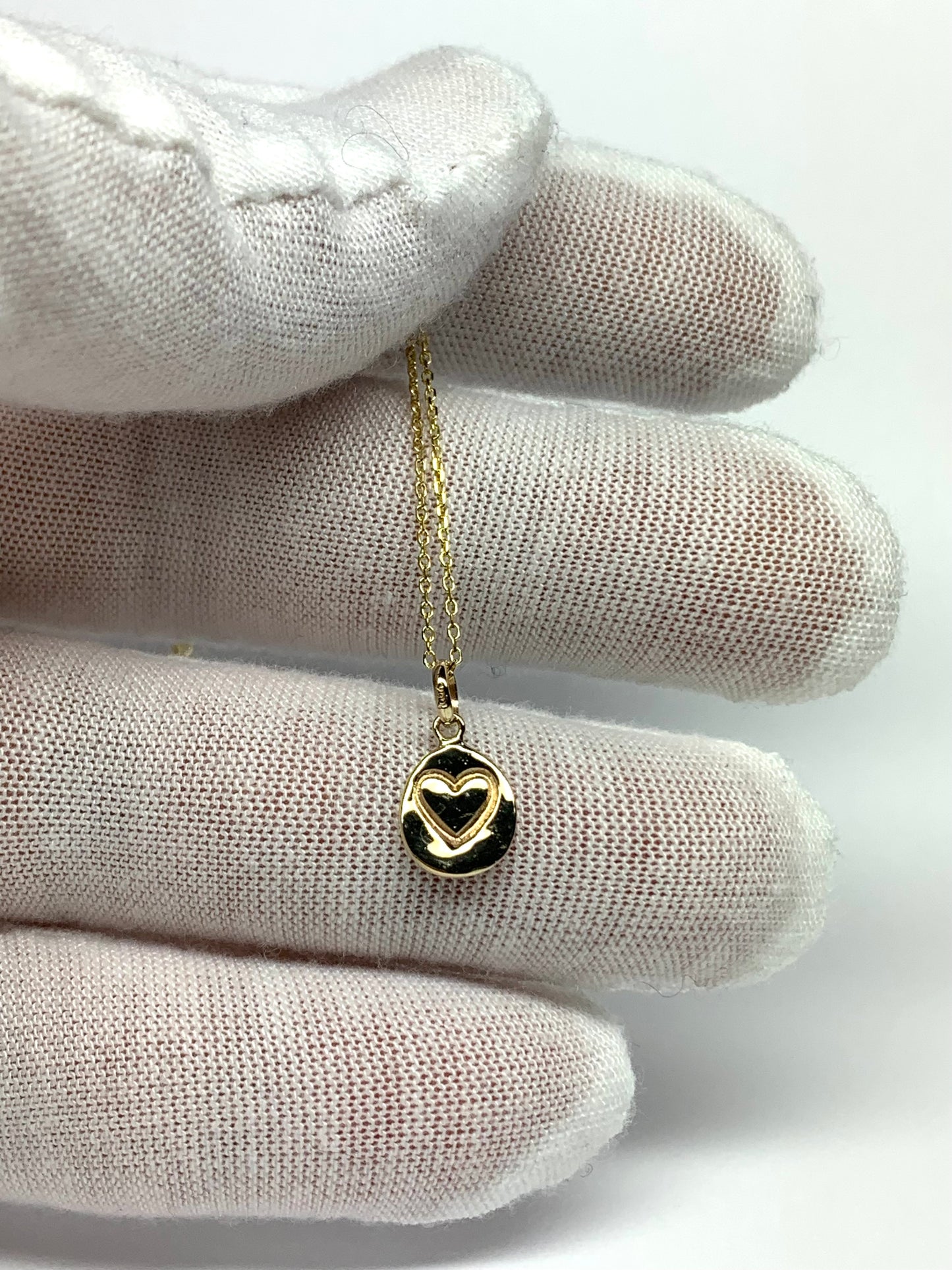 10k Solid Yellow Gold Nugget “Heart” Mini Pendant, Tiny Charm