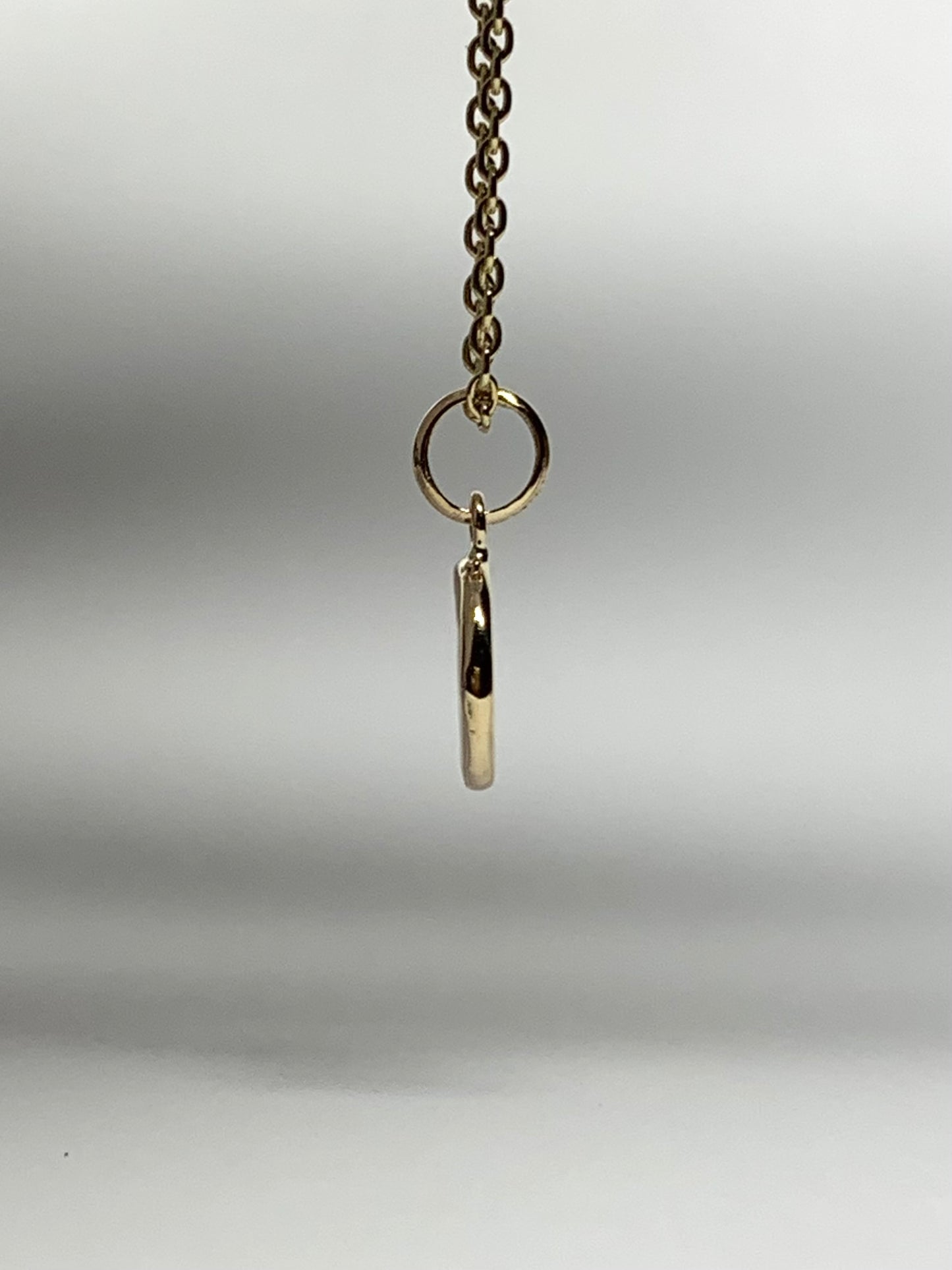 14K Solid Yellow Gold Nugget “Broken Heart” Mini Pendant, Tiny Charm